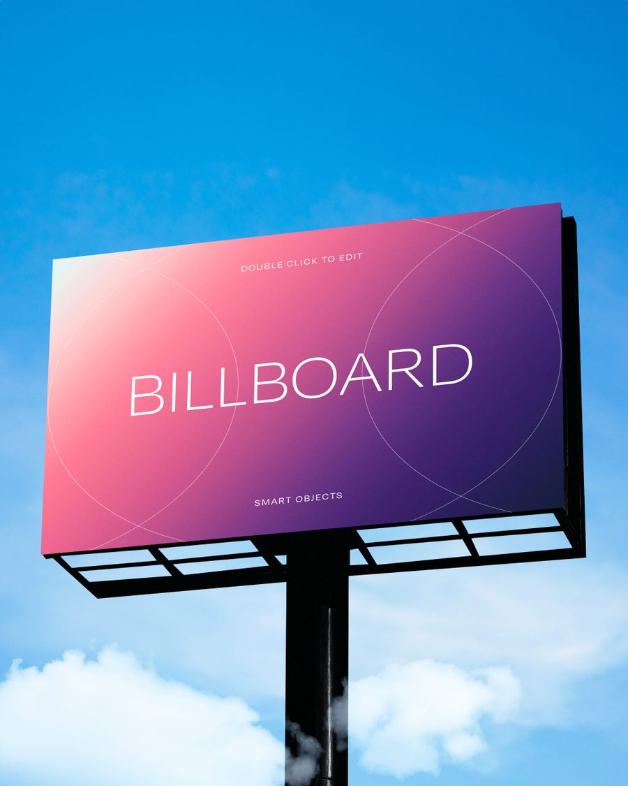 Left View Sky Billboard Mockup