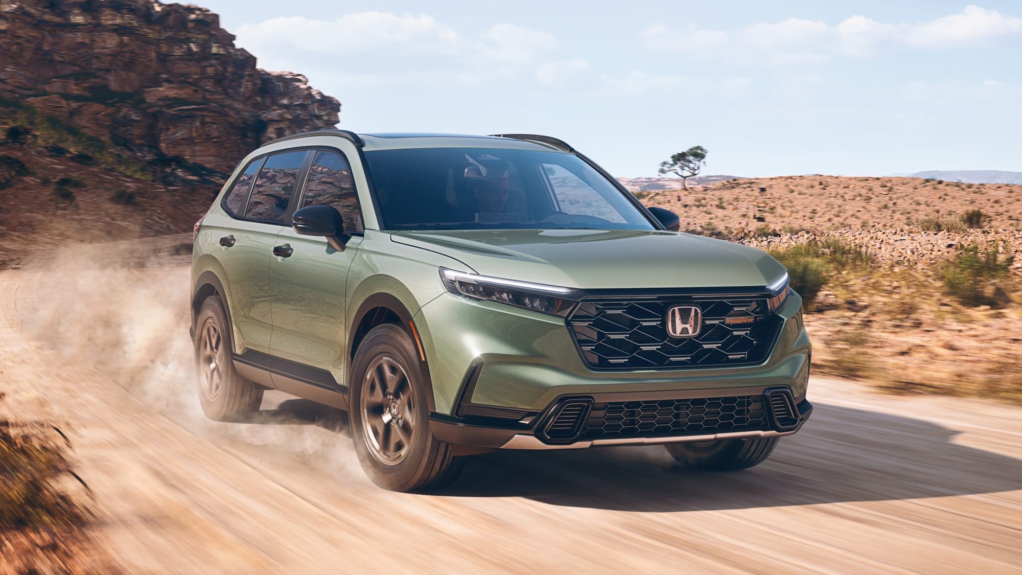 The 2027 Honda CR-V TrailSport Hybrid offers mild off-road capability and the availability of Honda's two-motor hybrid system.