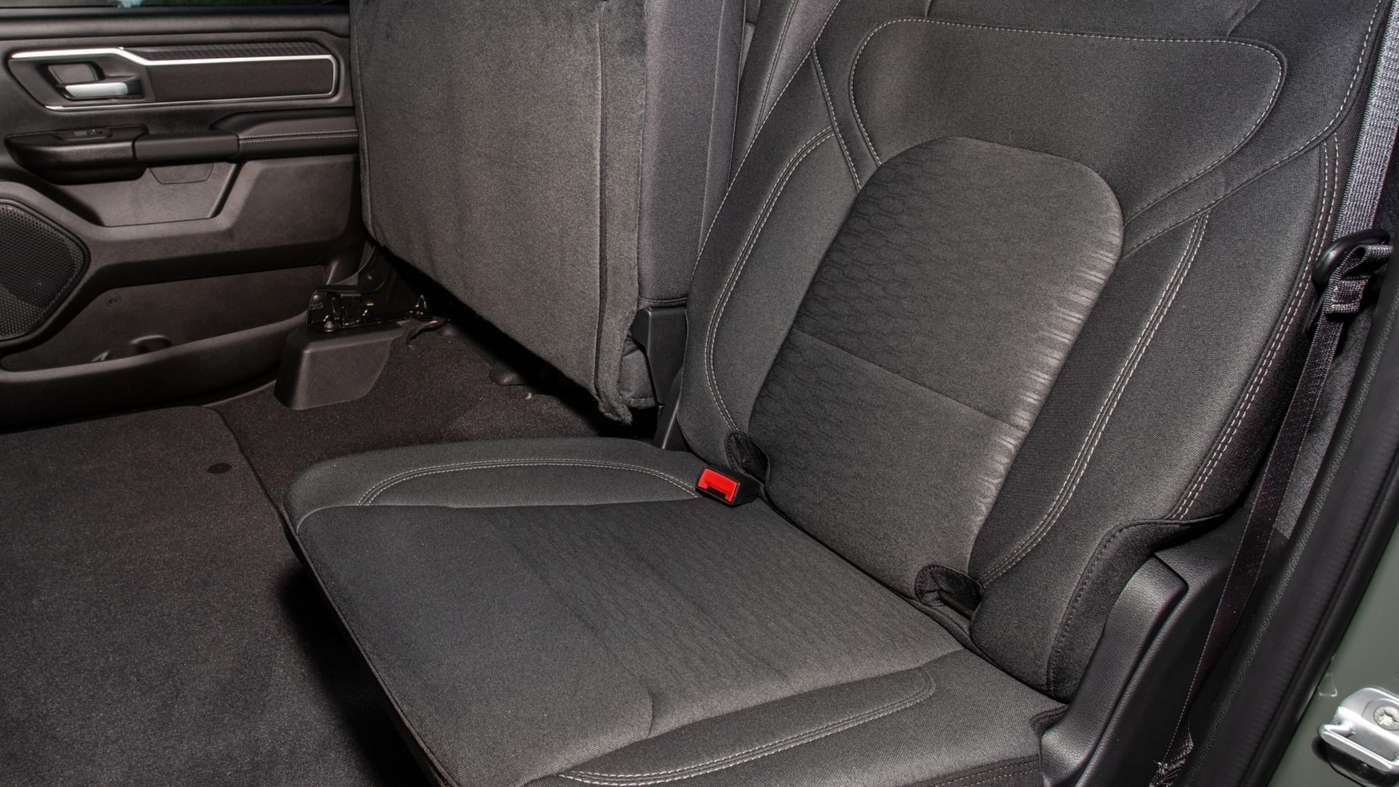 The second-row seat belt anchors were installed too loose from the factory for 2019-2026 Ram 1500 pickups.