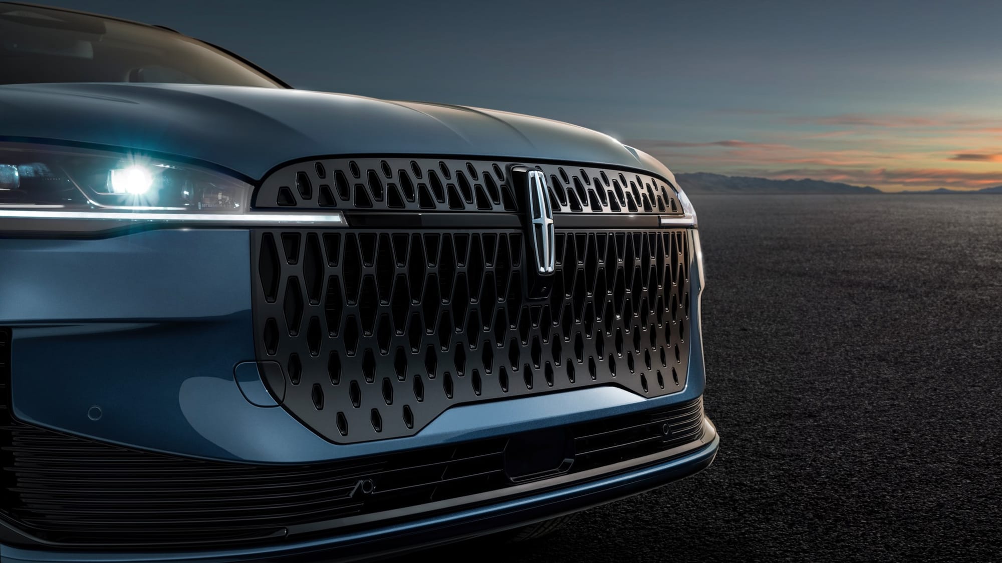 The 2027 Lincoln Corsair Reserve comes standard with LED headlights and Signature Bending Light.