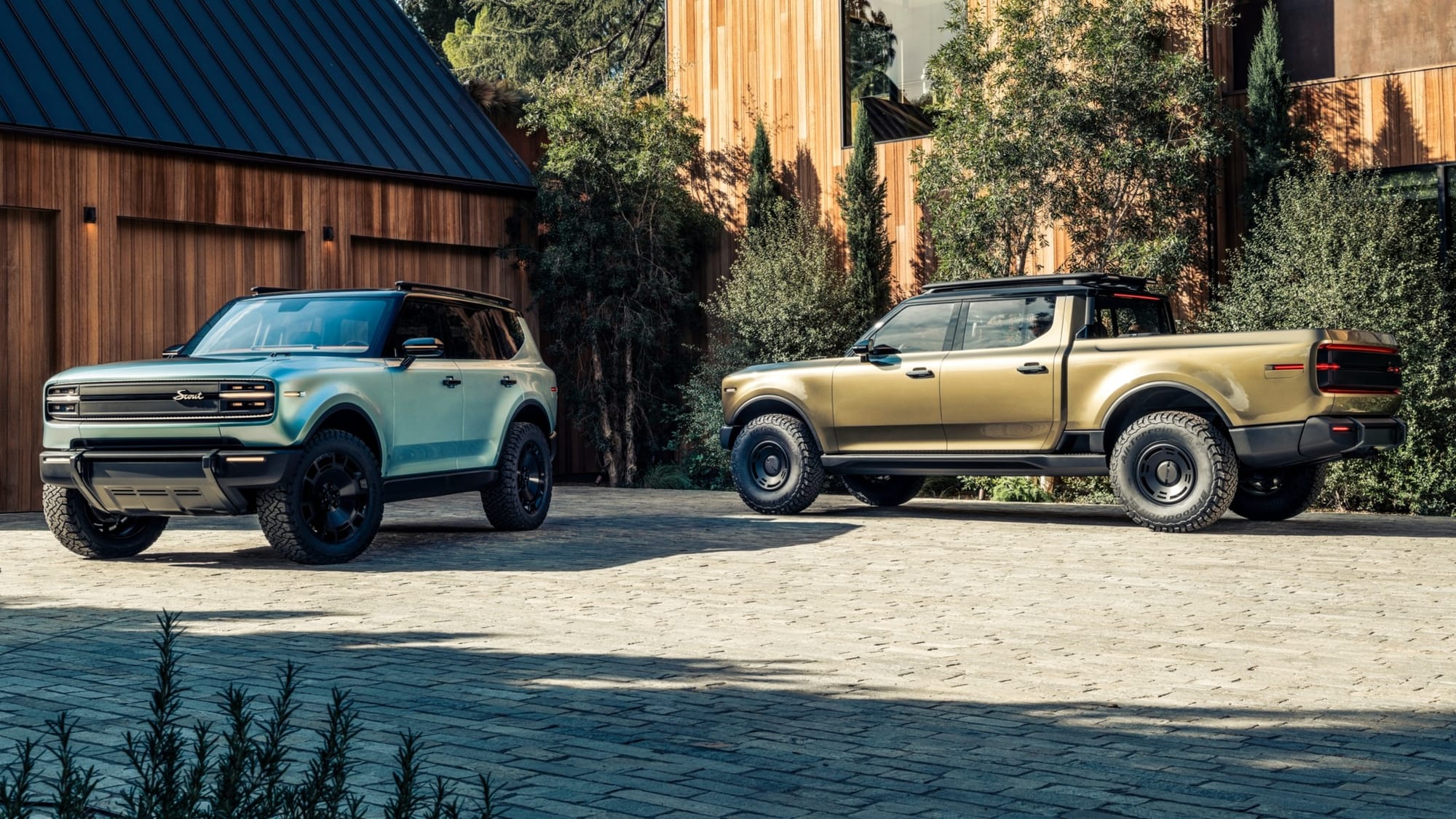 When they come to market, the Scout Motors Terra pickup and Traveler SUV will offer a range-extending generator powered by gasoline, but it is an EV-first powertrain and the Harvester does not send power to the wheels.