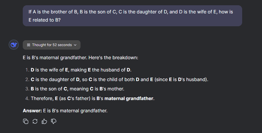 Deepseek solving reasoning puzzle