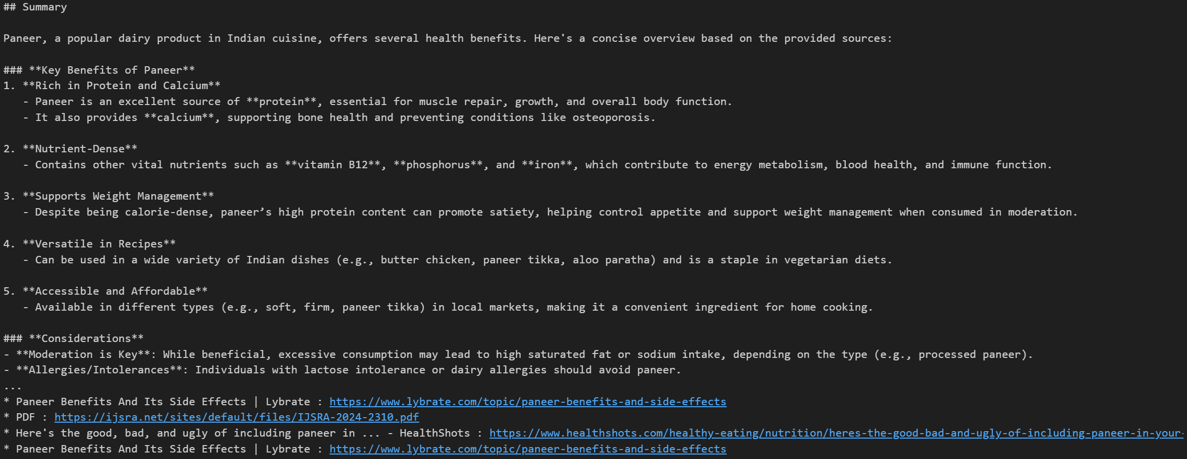 Report Output