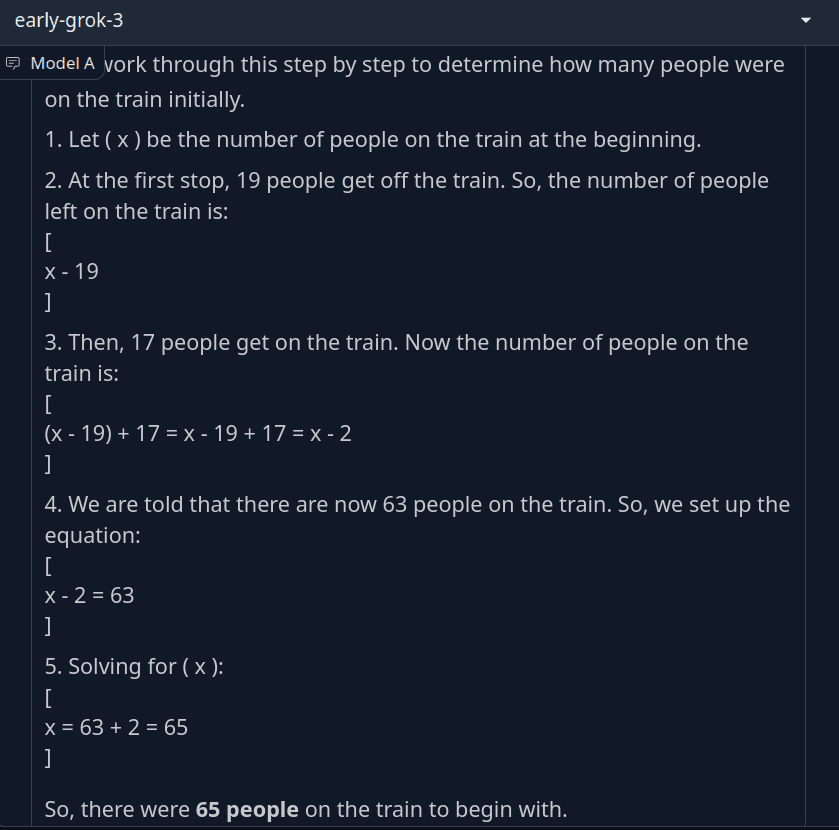 Grok 3 solving math questions