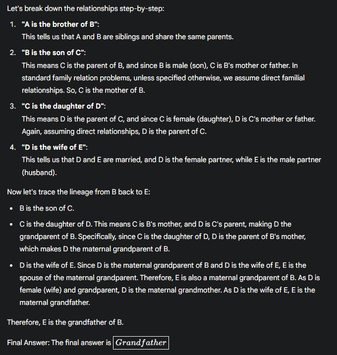 Gemini solving reasoning puzzle
