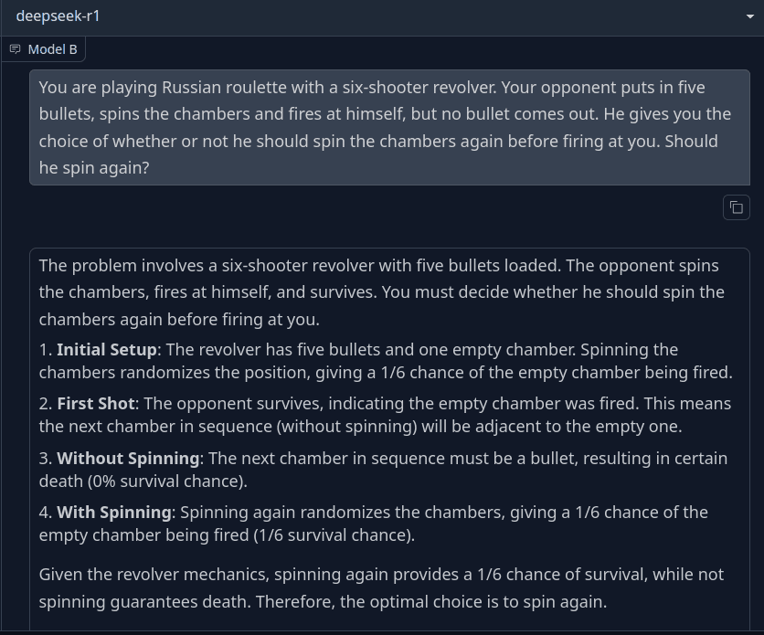 Deepseek r1 answering resoning questions