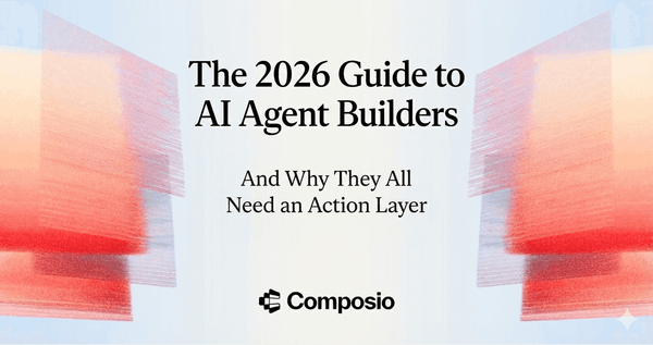A title slide with a light blue gradient background and abstract, layered orange and red textured graphic elements on the left and right. In the center, large black text reads "The 2026 Guide