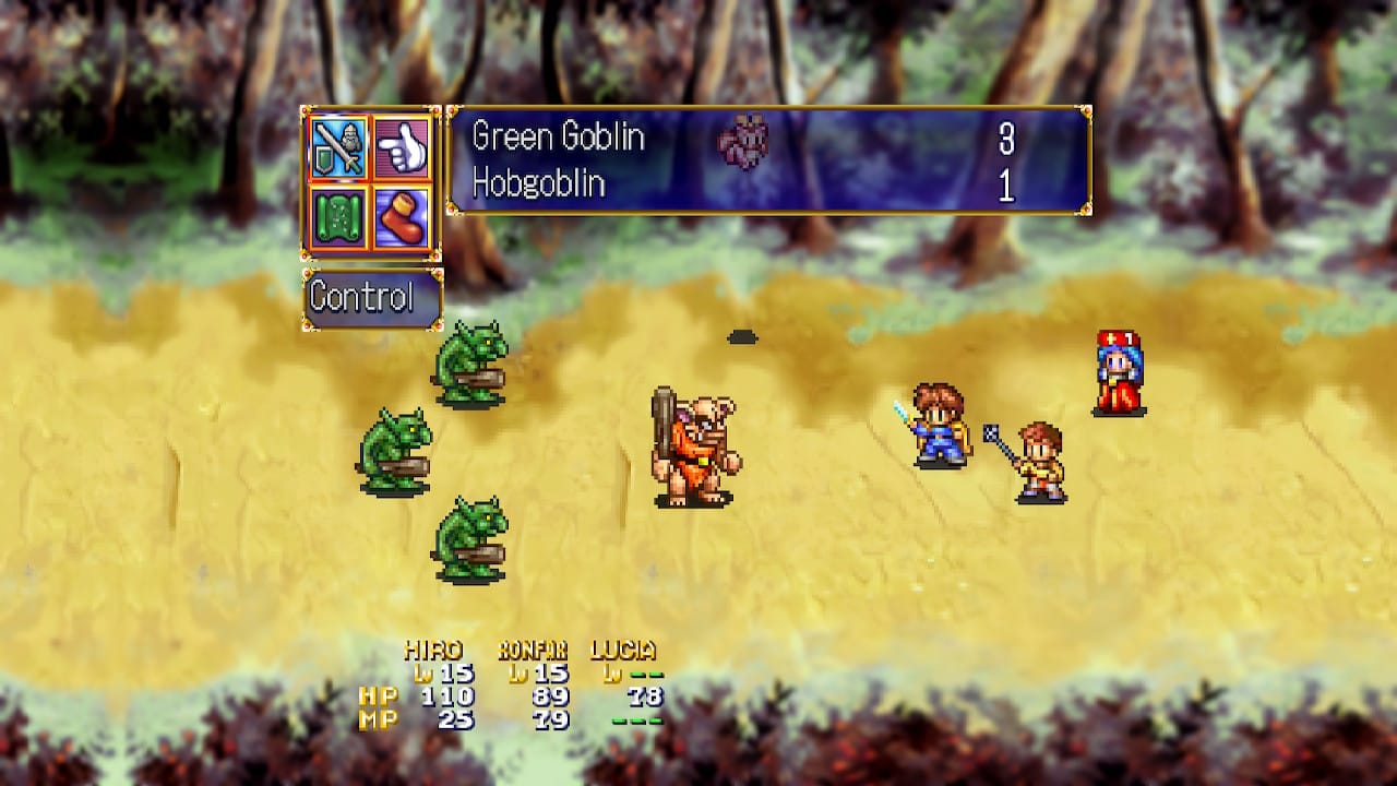 Battling normal enemies in Lunar 2