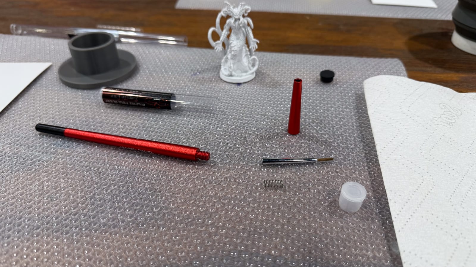 A photo of the Lethal Shadows Paint Scythe, taken apart