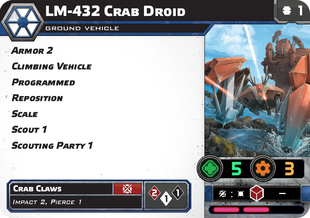 LM-432 Crab Droid Unit Card