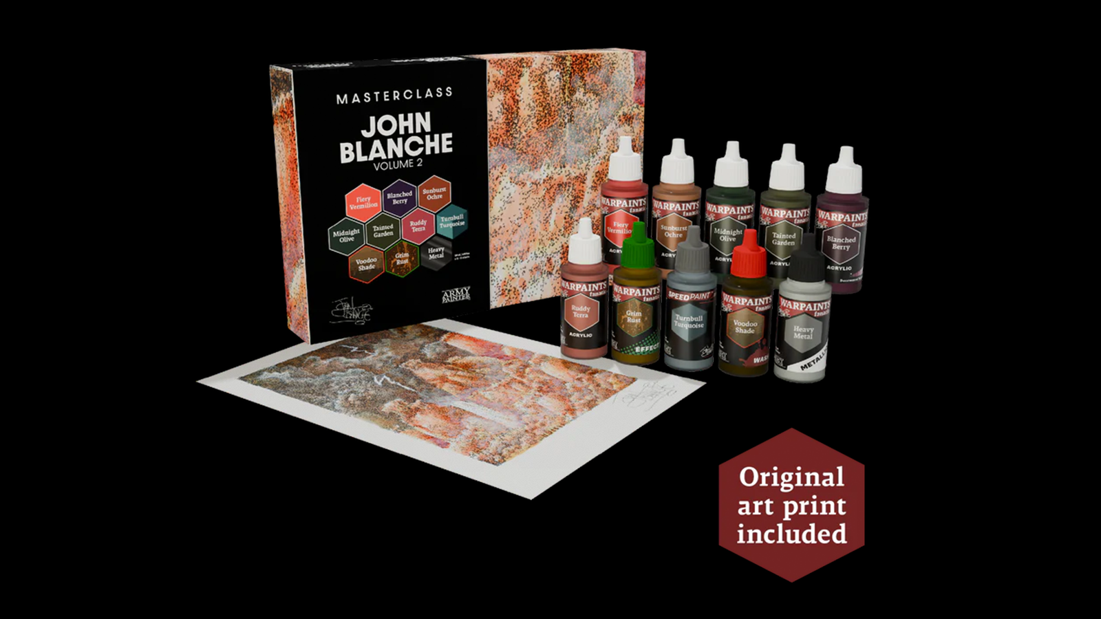 An image of Army Painter Masterclass paints include John Blanche Artwork