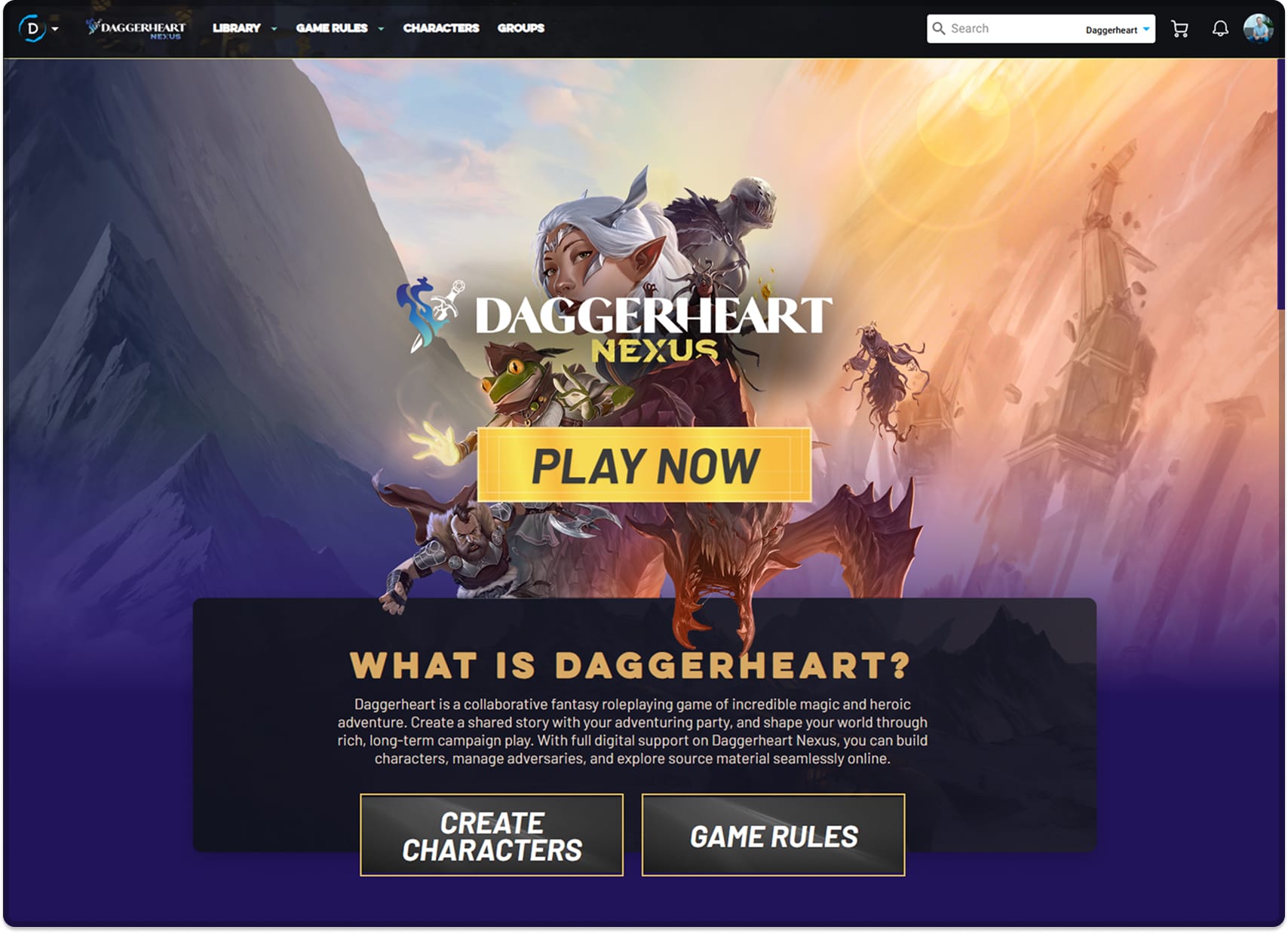 Daggerheart's Nexus on Demiplane