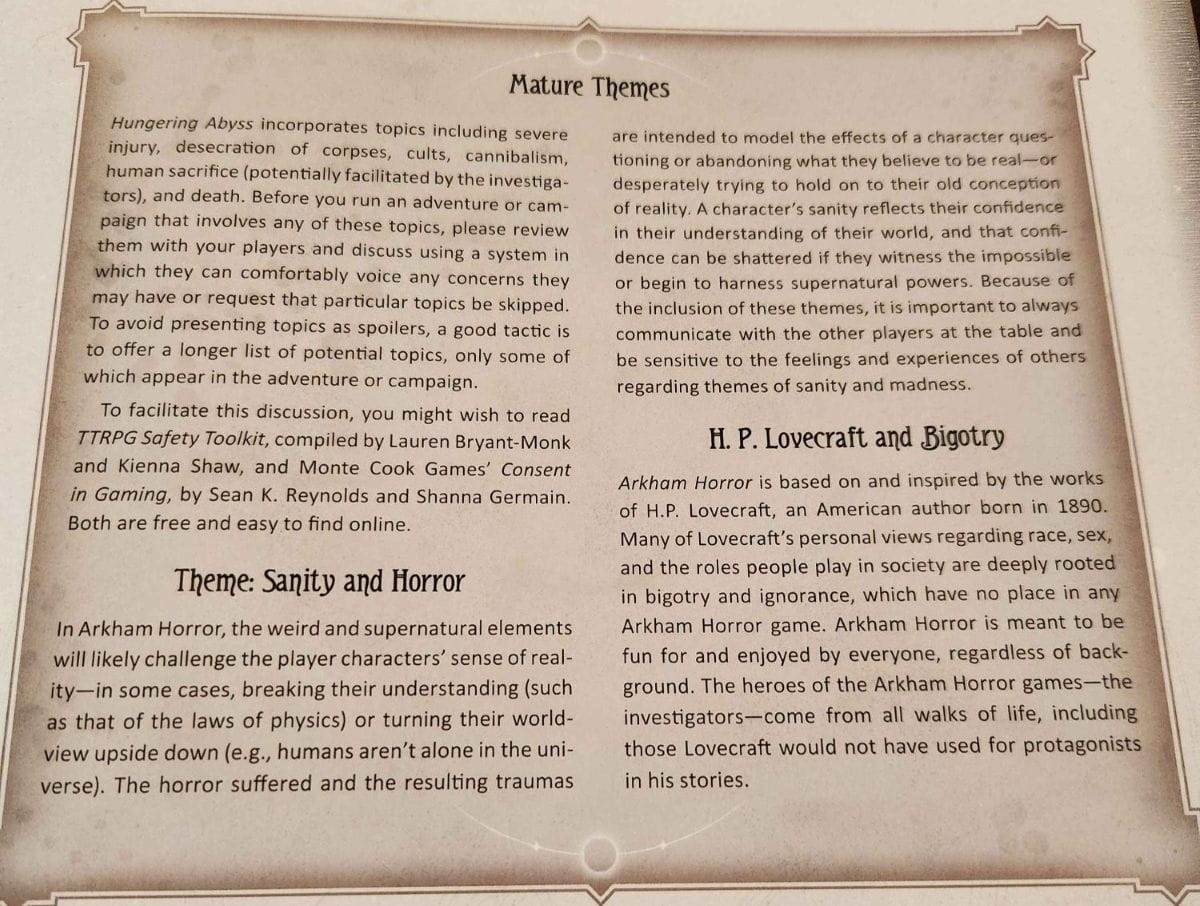 Theming prep for GM and player alike