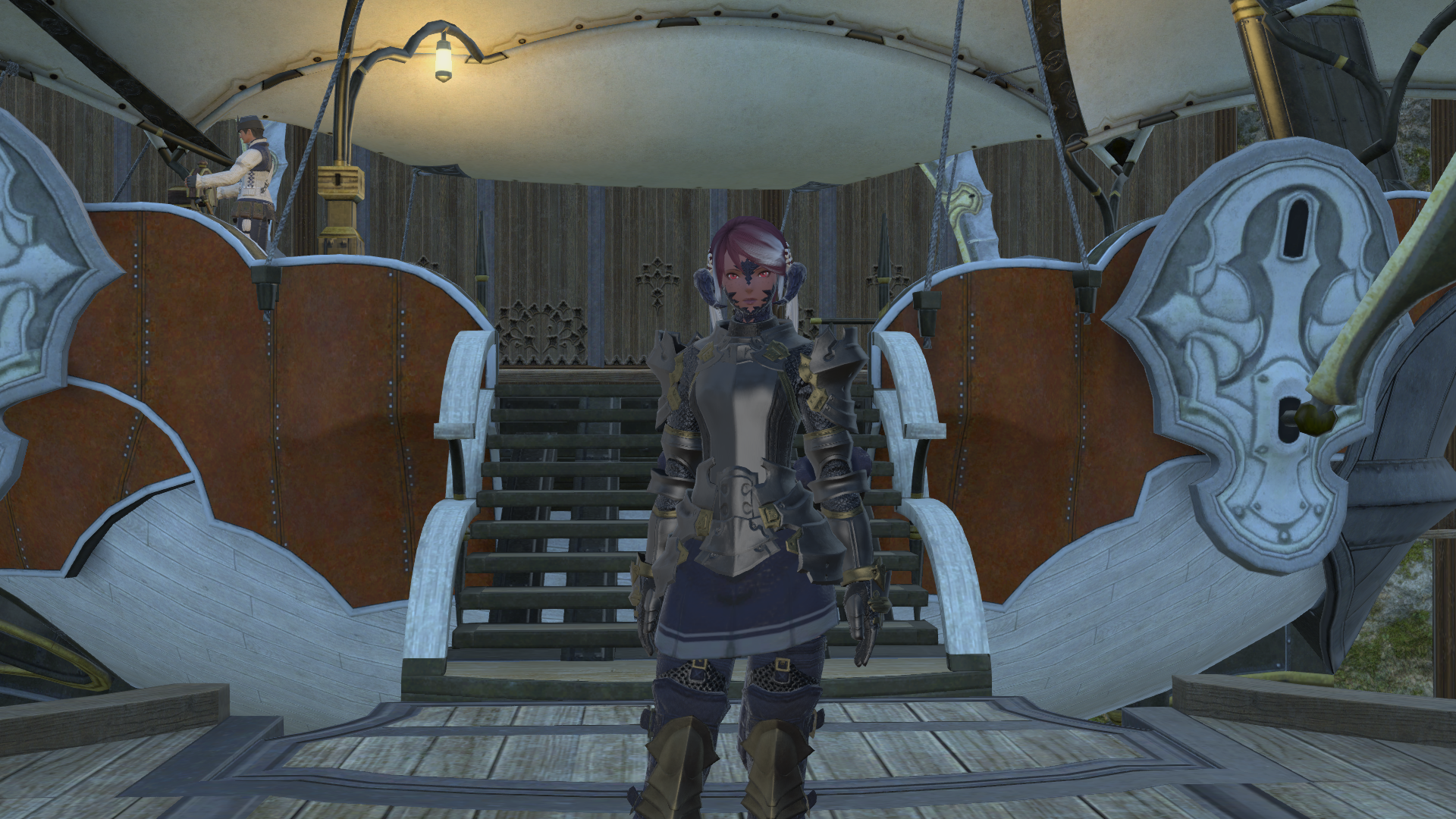 A new adventurer arriving in FFXIV's Gridania by Airship.