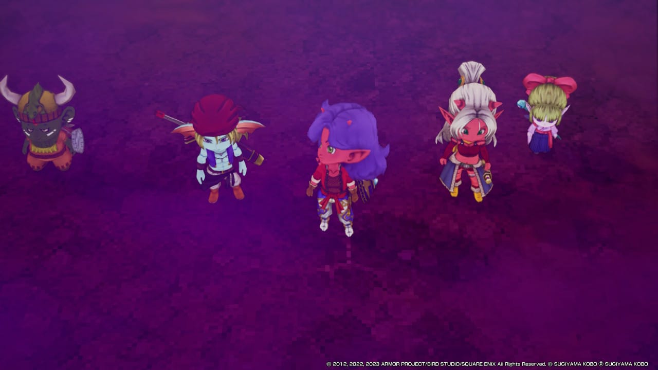 The chibi style characters of Dragon Quest X Offline