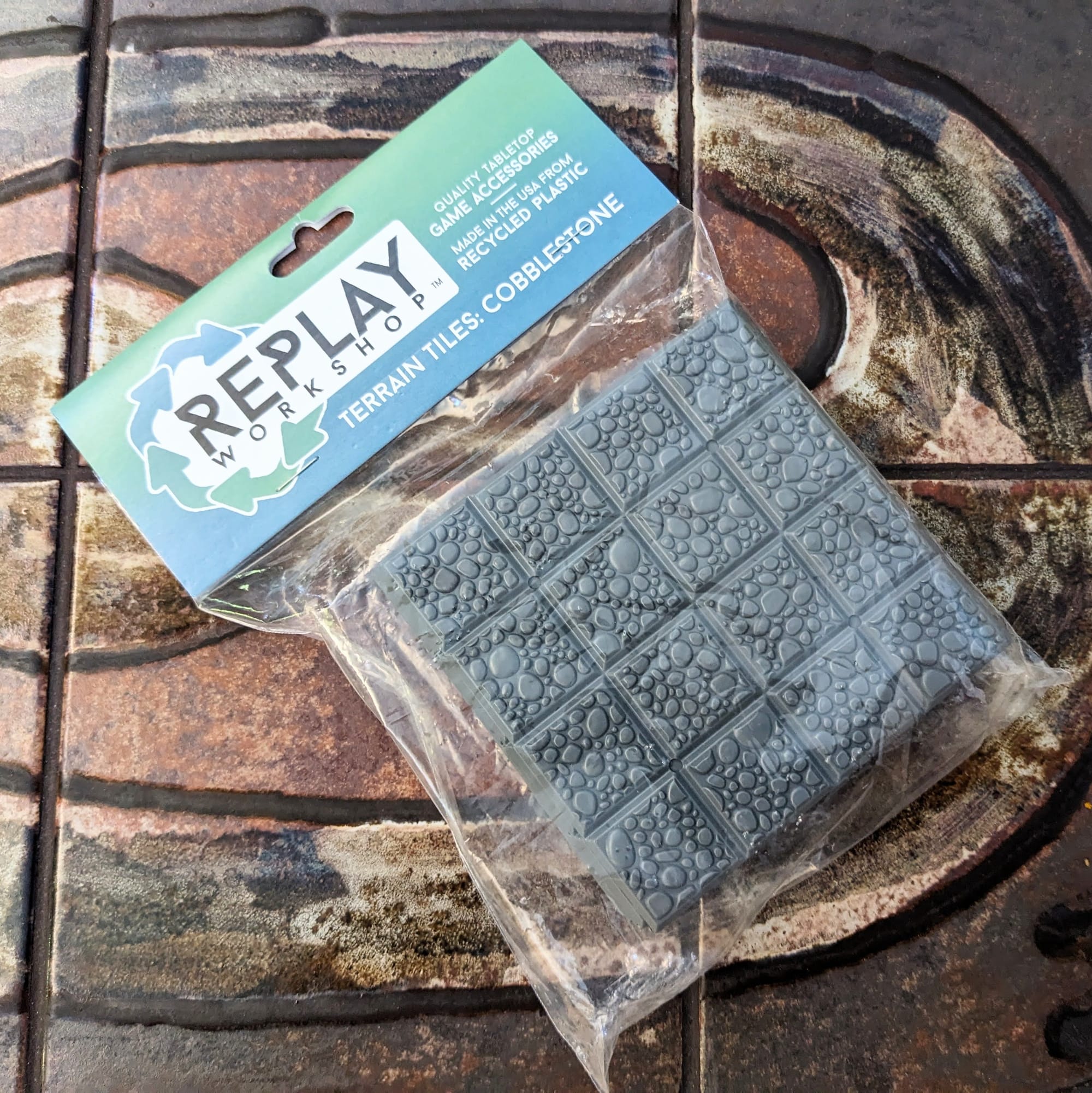 Replay Workshop Atlas Games Recycled Plastic Terrain Tiles Cobblestone