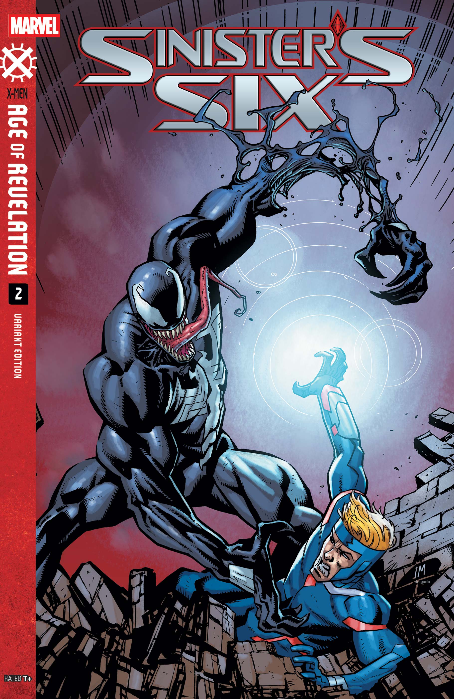 Havok and Venom battle on this variant cover for Sinister's Six #2 from Marvel