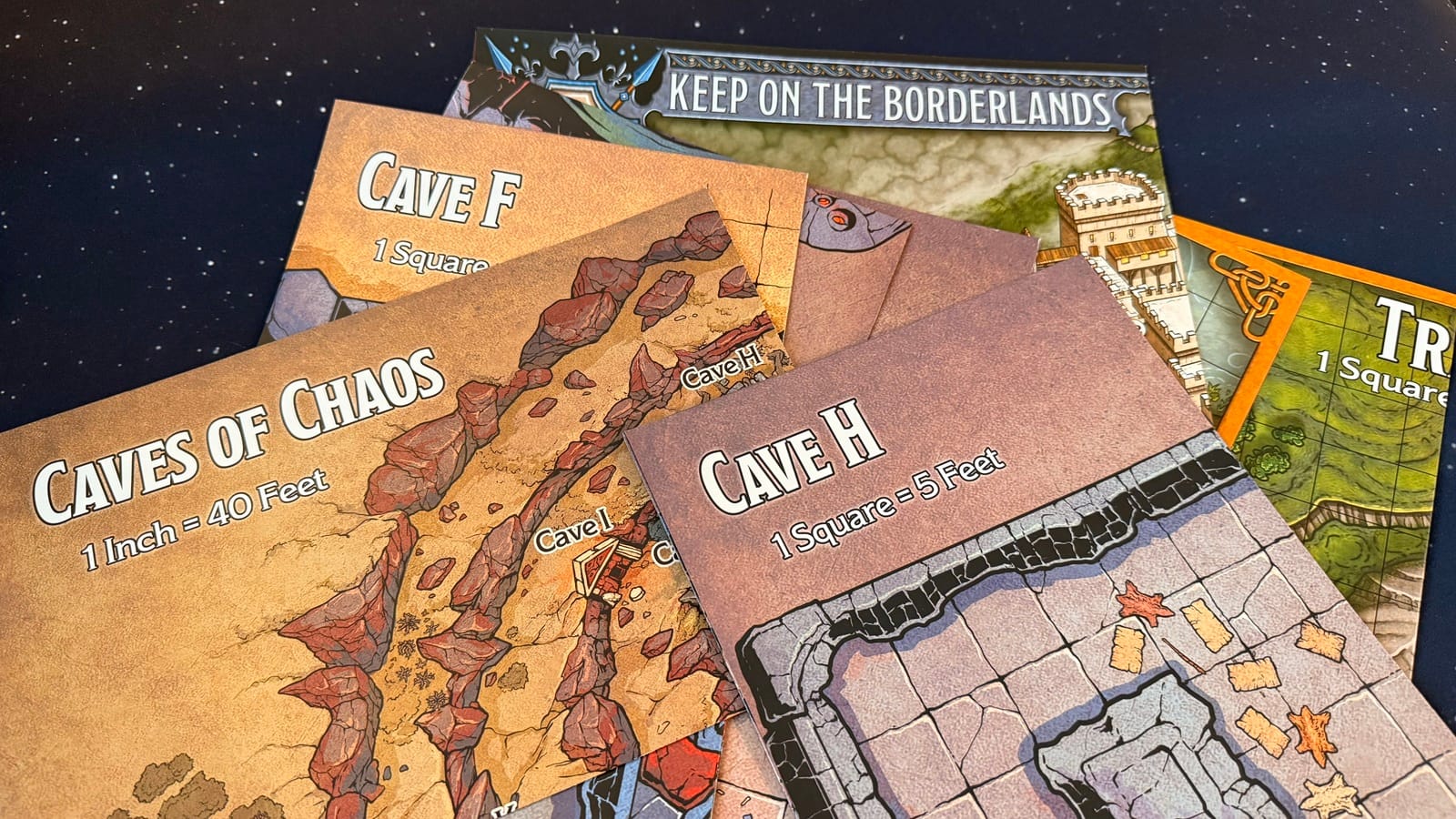 A selection of maps from the Dungeons & Dragons Starter Set: Heroes of the Borderlands set.