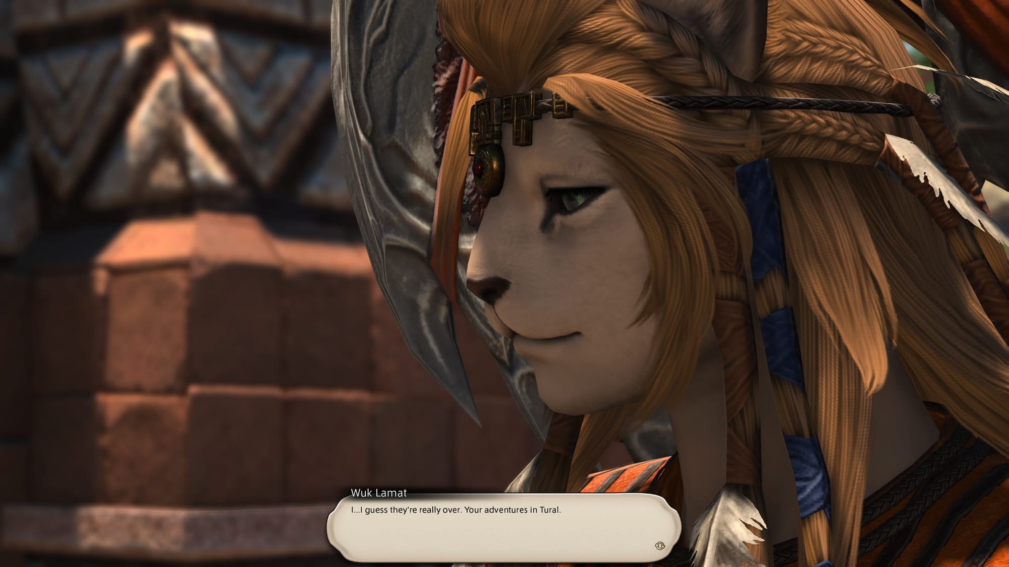 Wuk Lamat is sad Dawntrail is coming to an end.