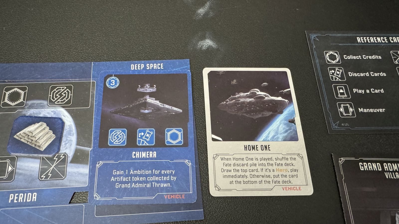 An example of a player ship and one from a Fate card.