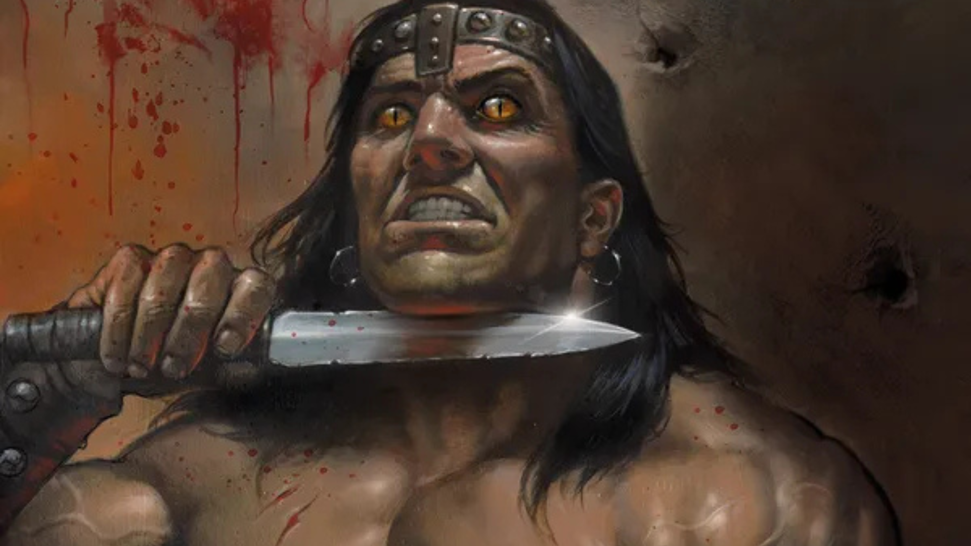 A serpentine shapeshifter takes the form of Conan on this variant cover of Conan: Scourge of the Serpent #4