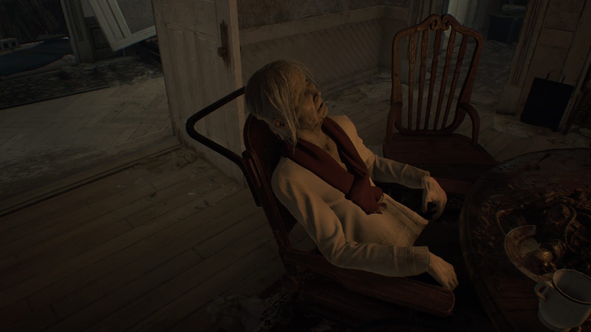 An old woman in Resident Evil 7.