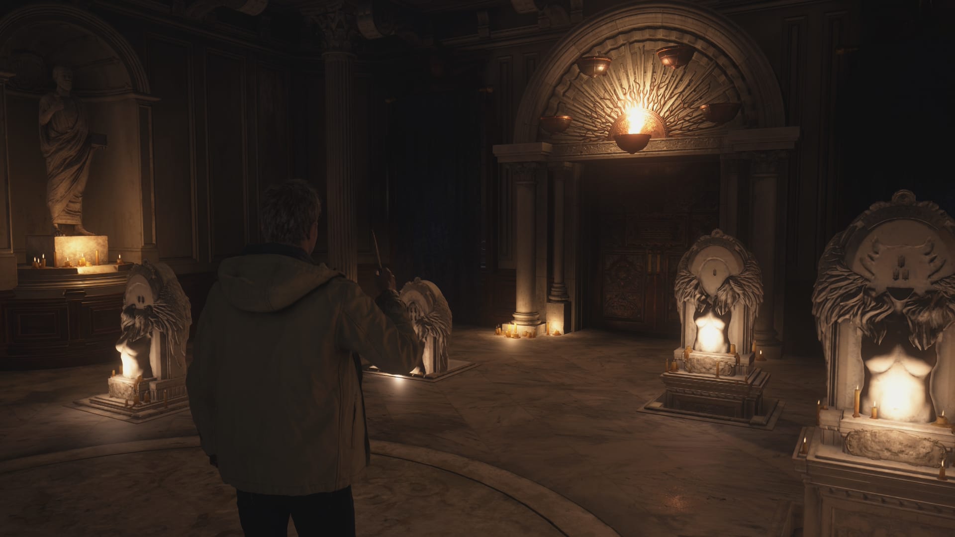 Ethan holding a knife in RE8.