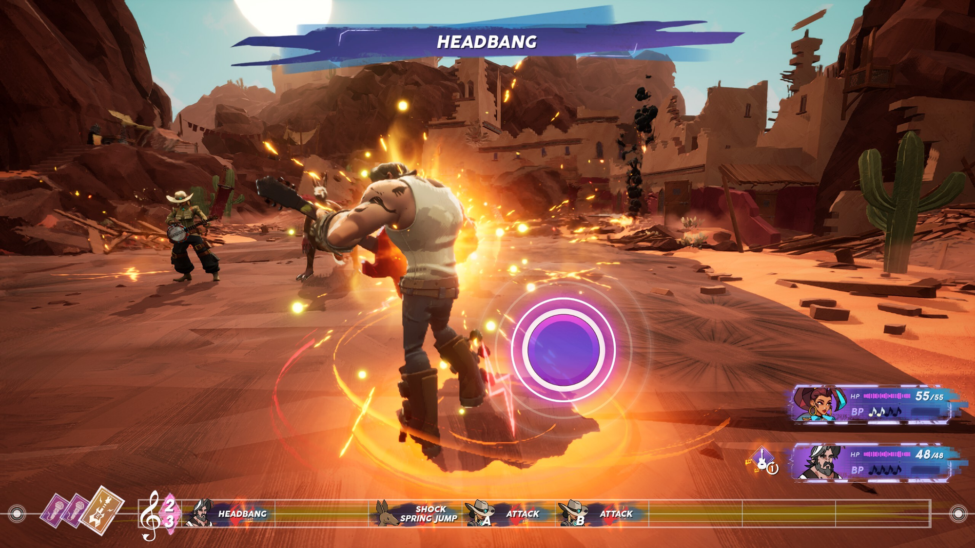 You'll use music-themed special abilities and attacks with a heavy dose of button-press timing.