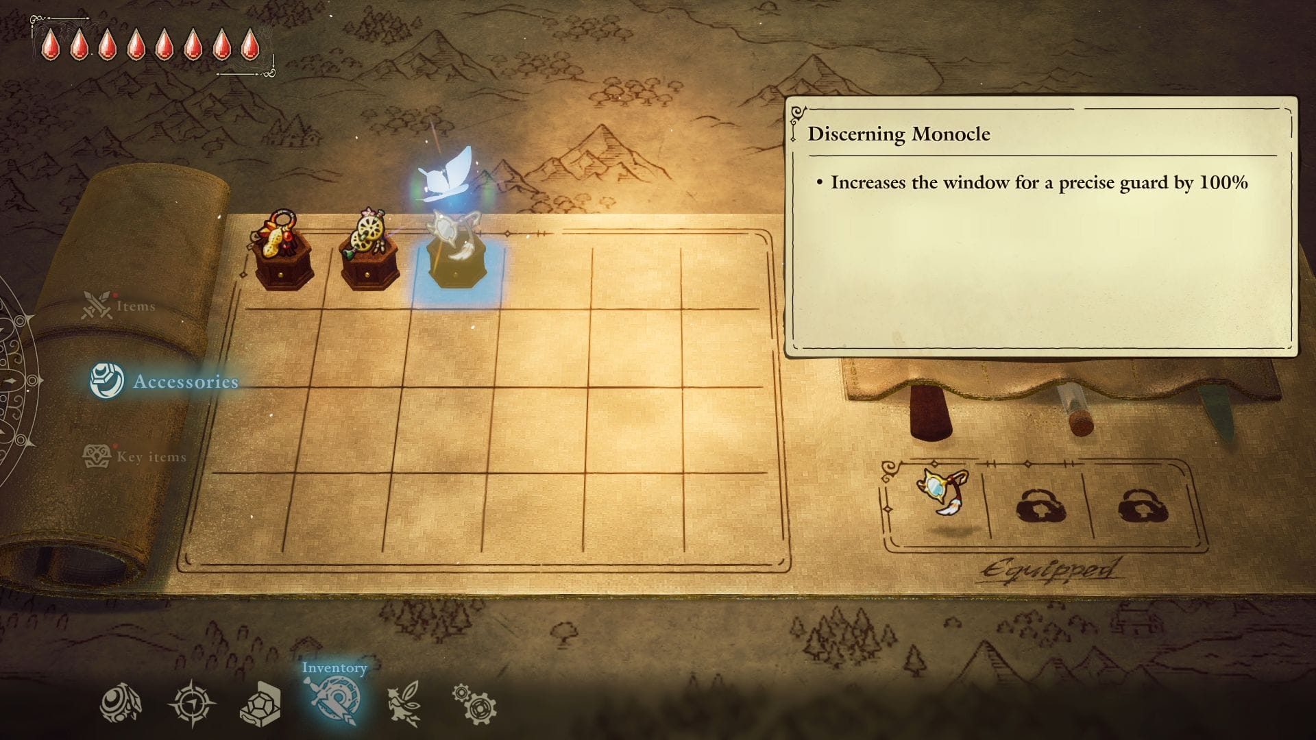 The Accessories screen.