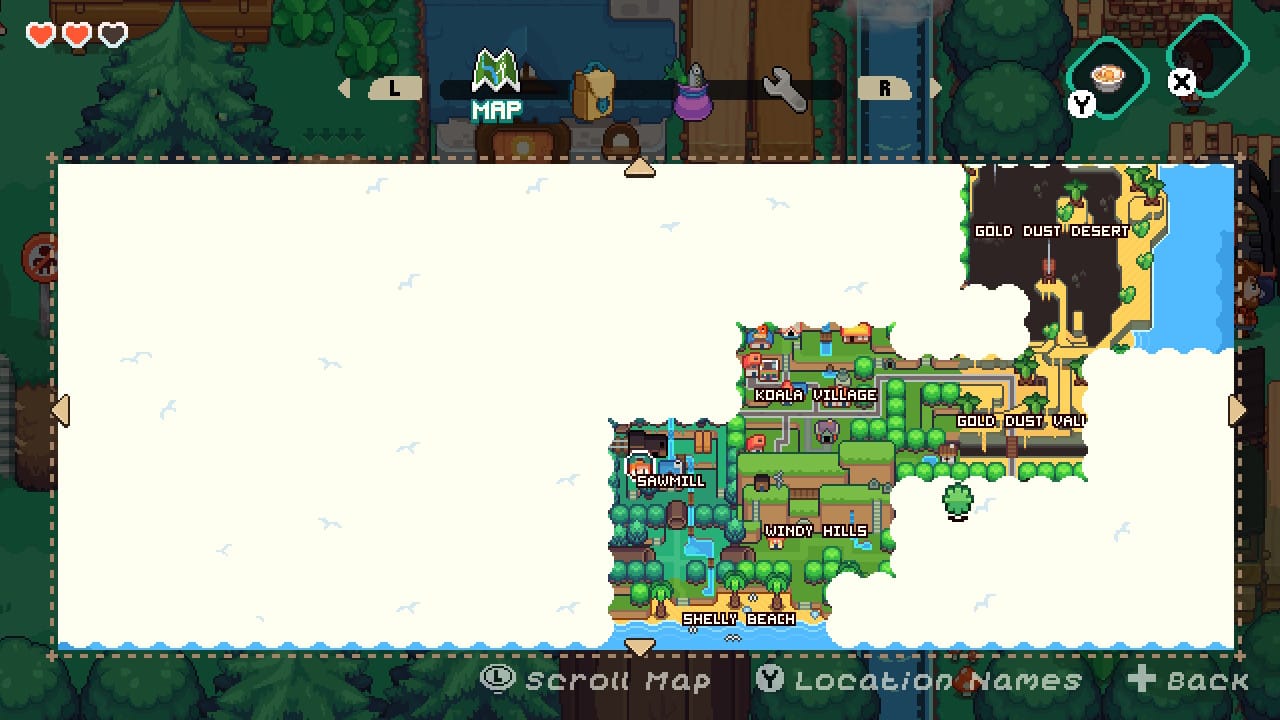 Under the Island's map. 