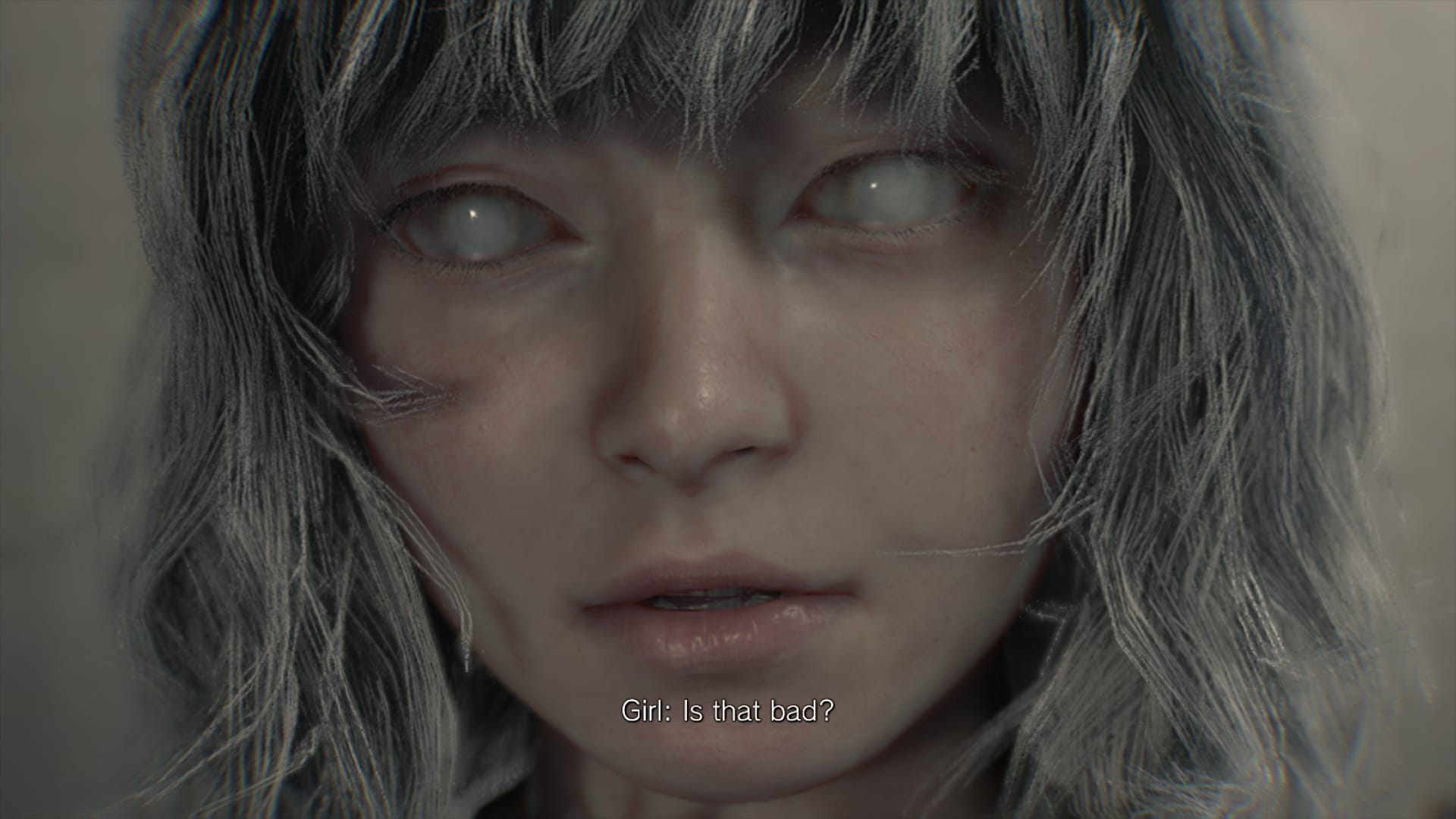 A close up of a girl in Resident Evil Requiem