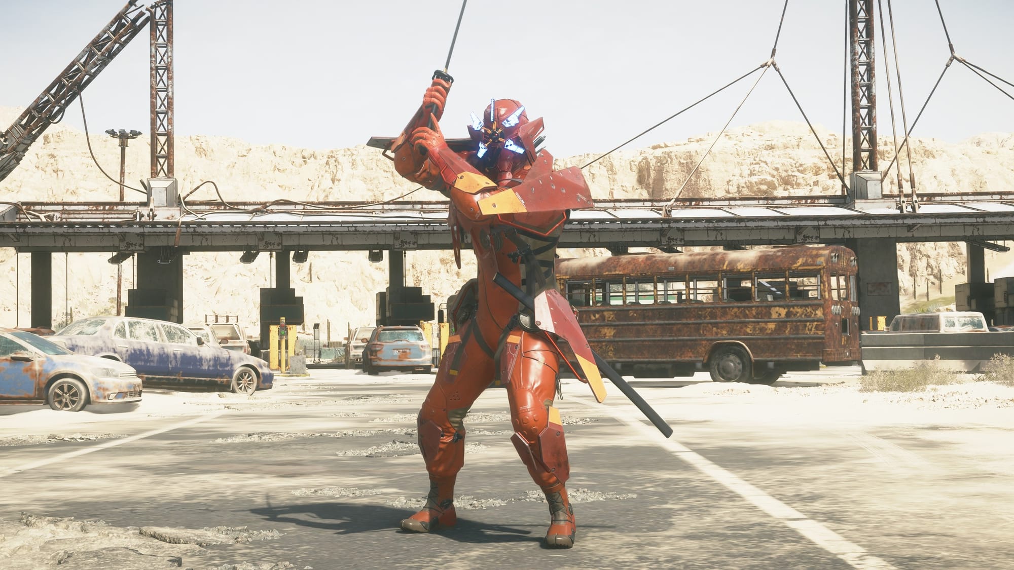 A red cyborg samurai.