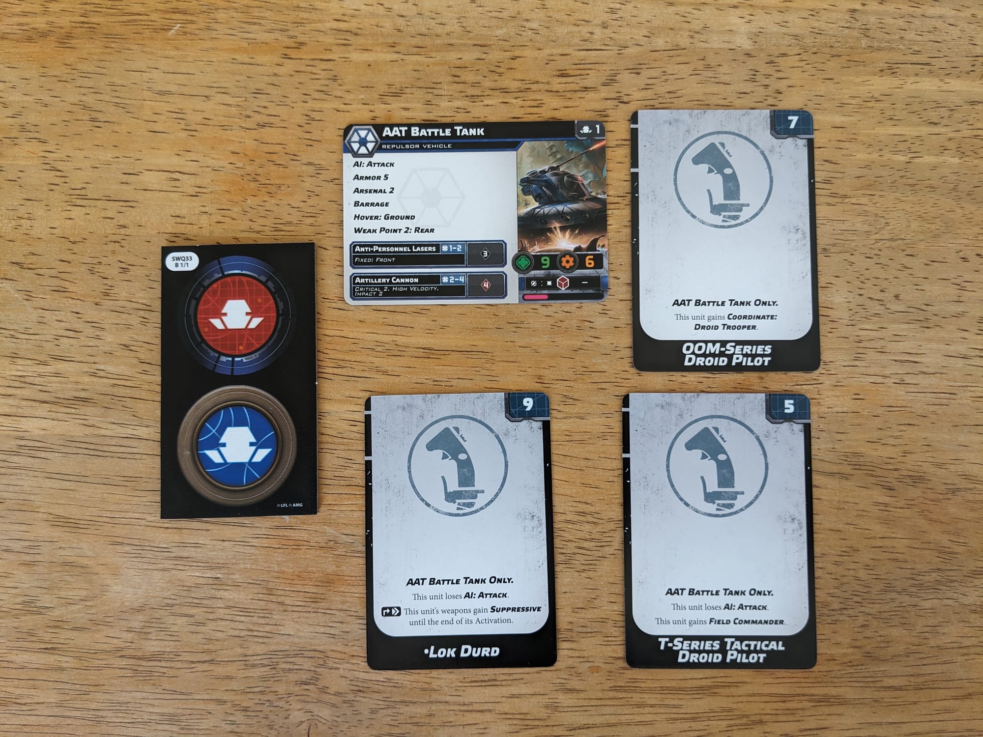 AAT Battle Tank Cards and Tokens