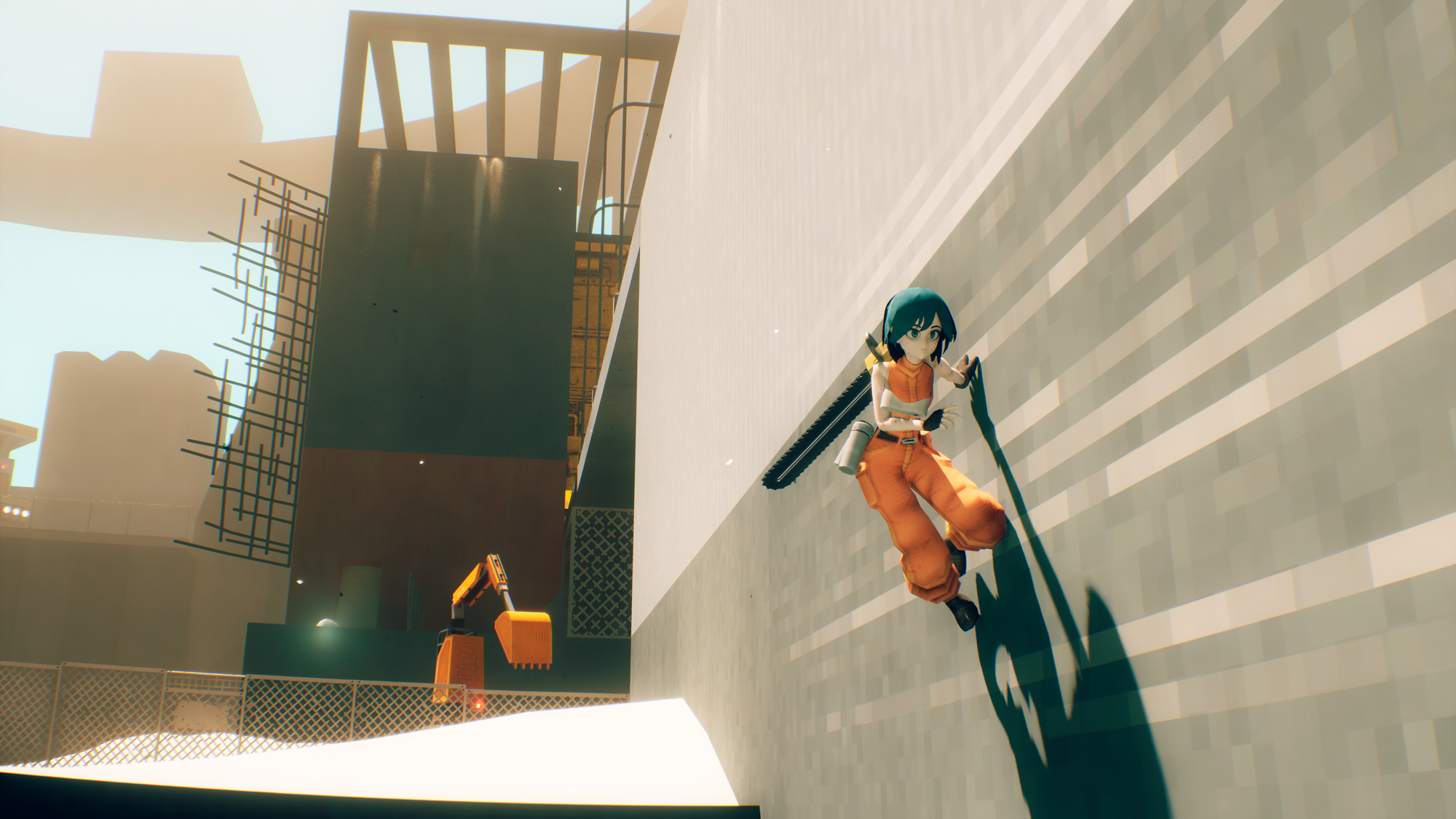 P running on a wall.