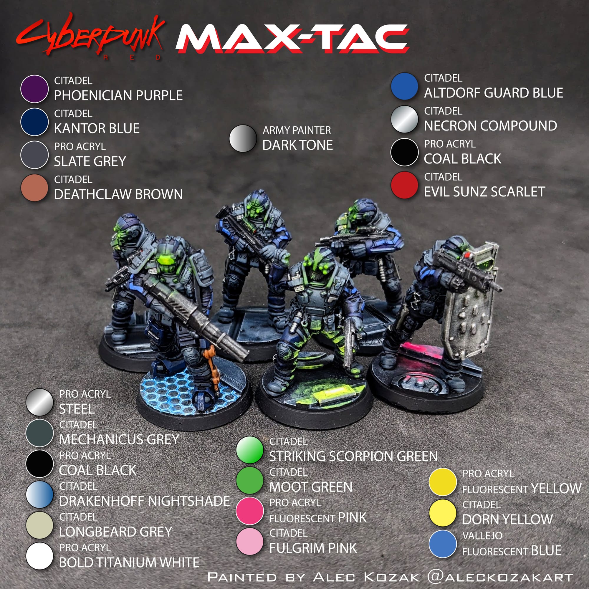 Learn to Paint Guide MAX-TAC for Cyberpunk Red Combat Zone