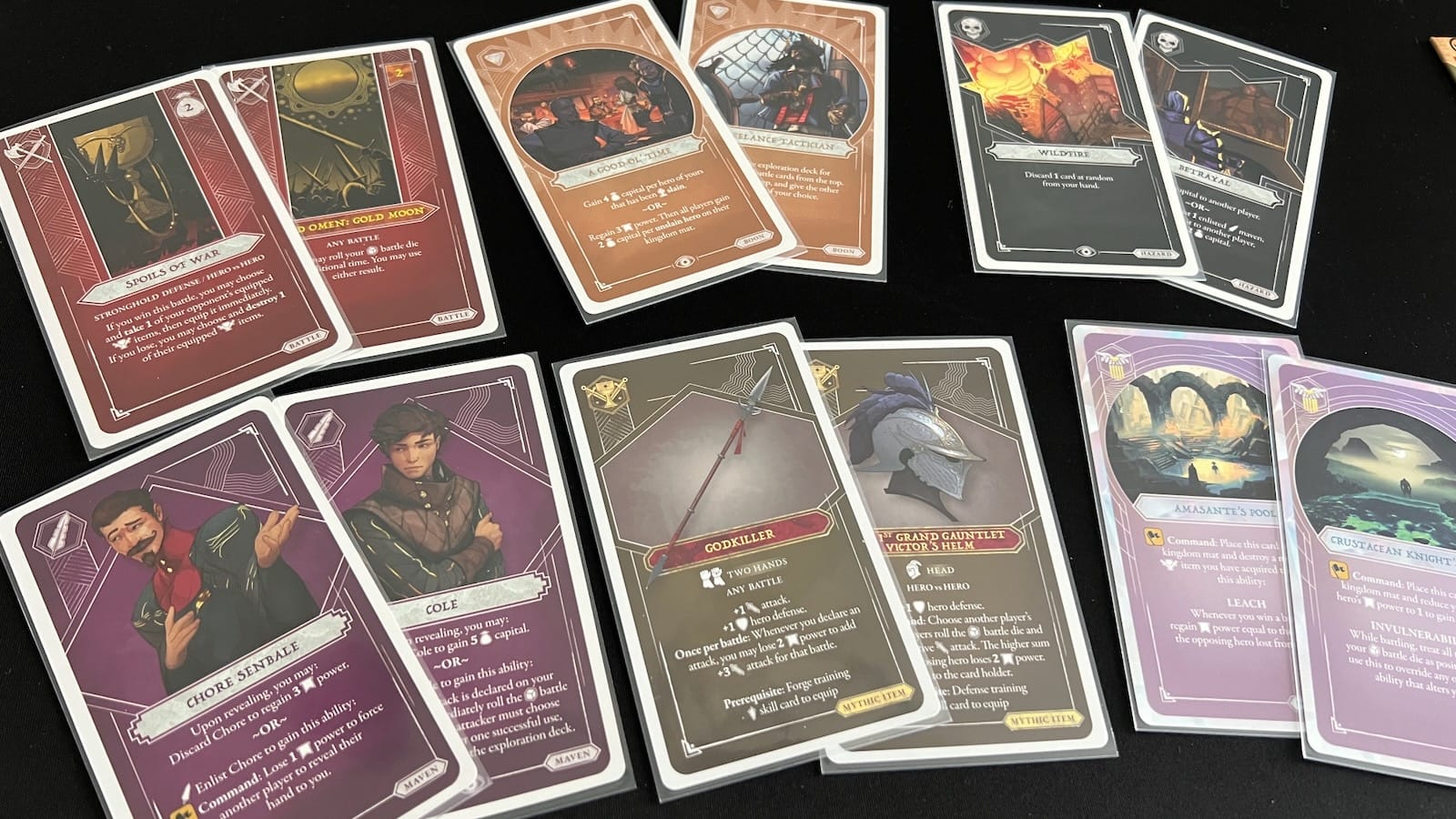 Different cards that can be found in the Exploration deck.