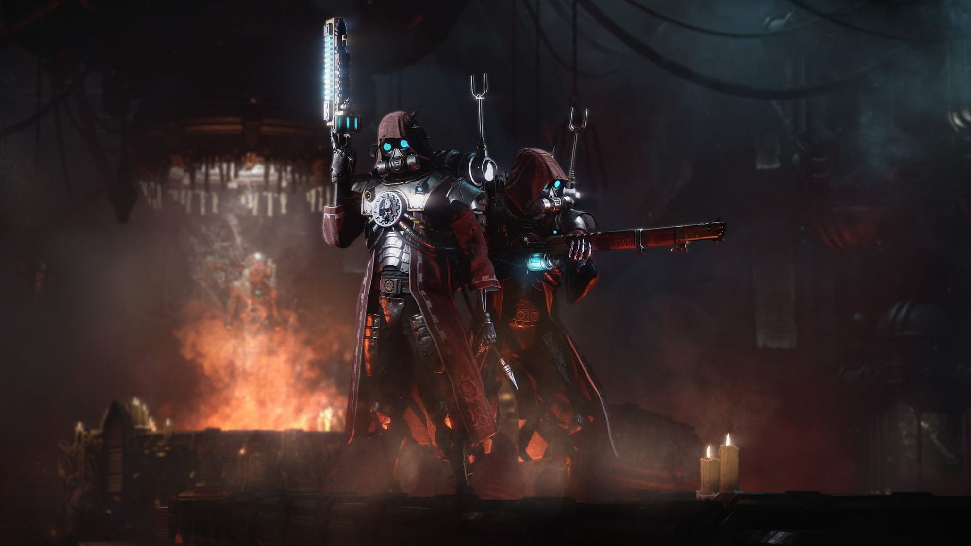 A pair of Skitarii show off various new arc weapons.