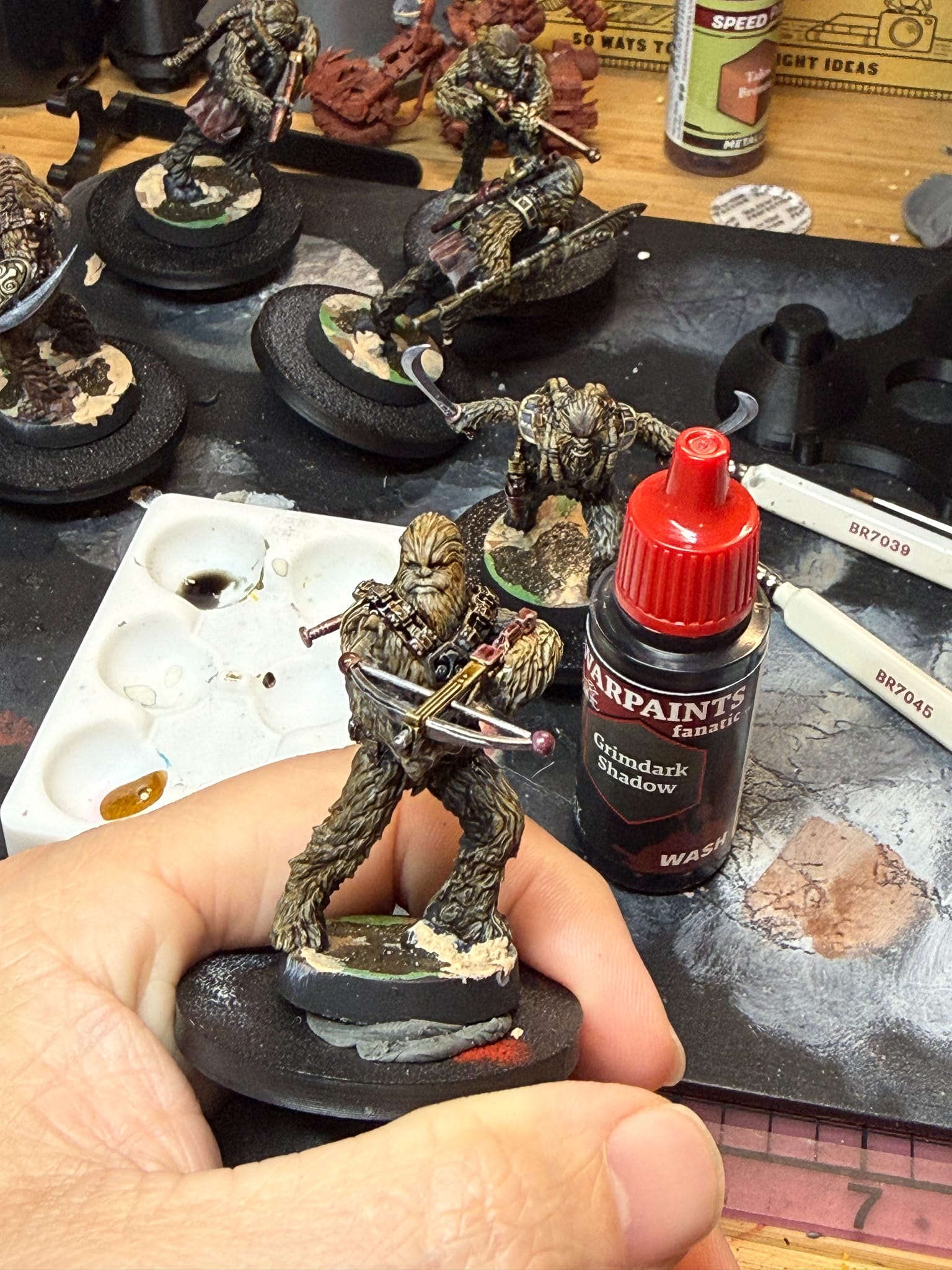 An image of a wookiee warrior covered in paint wash