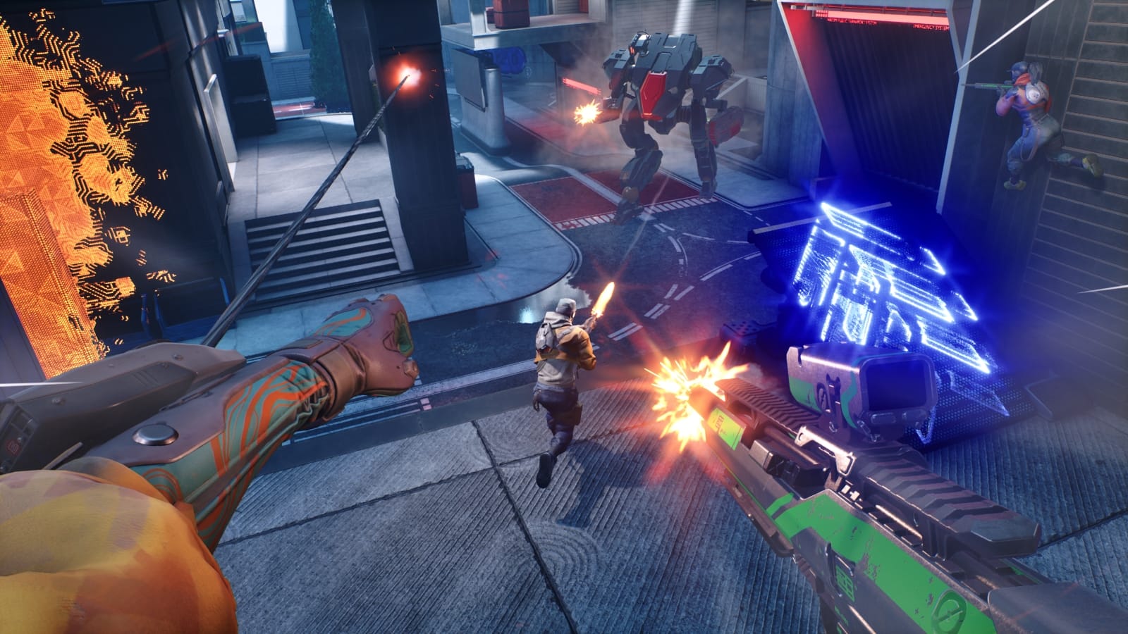 Grappling while shooting a player