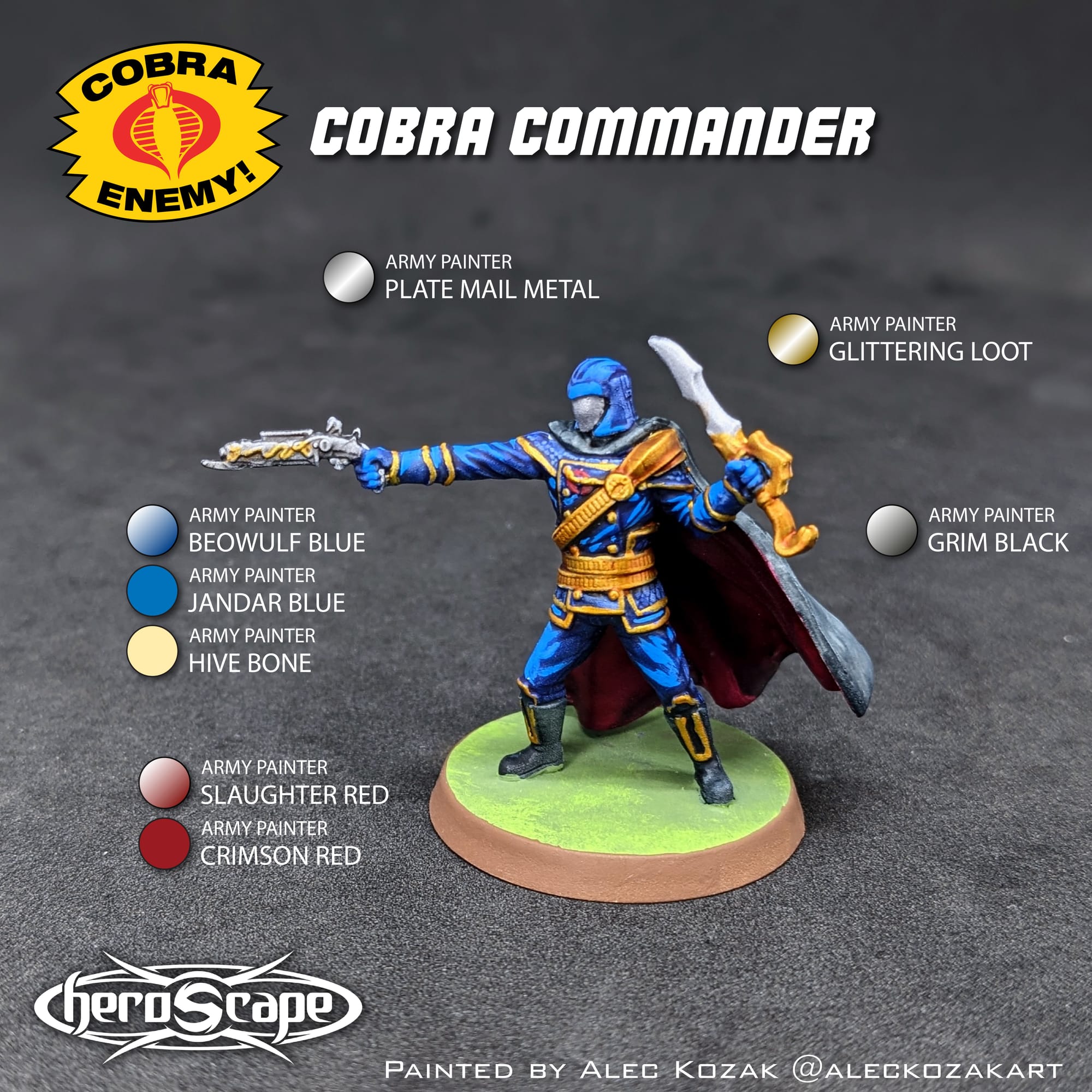 Heroscape G.I. JOE Rumble at the Rift Cobra Commander Painted by Alec Kozak