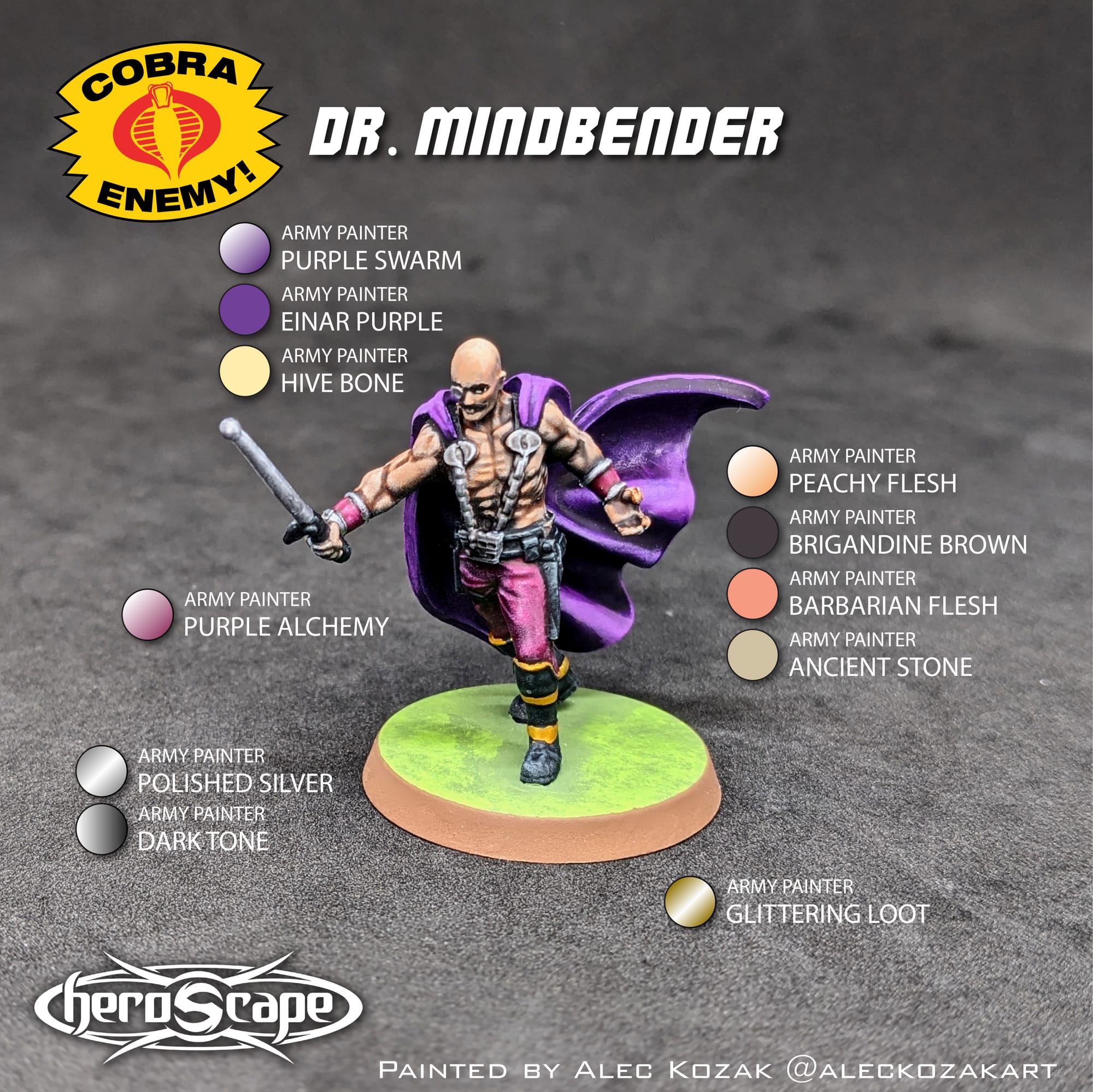 Heroscape G.I. JOE Rumble at the Rift Dr. Mindbender Painted by Alec Kozak