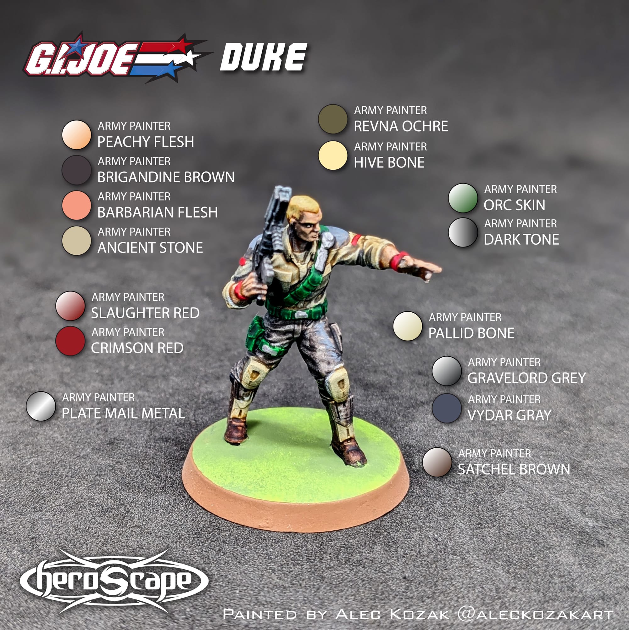 Heroscape G.I. JOE Rumble at the Rift Duke Painted by Alec Kozak