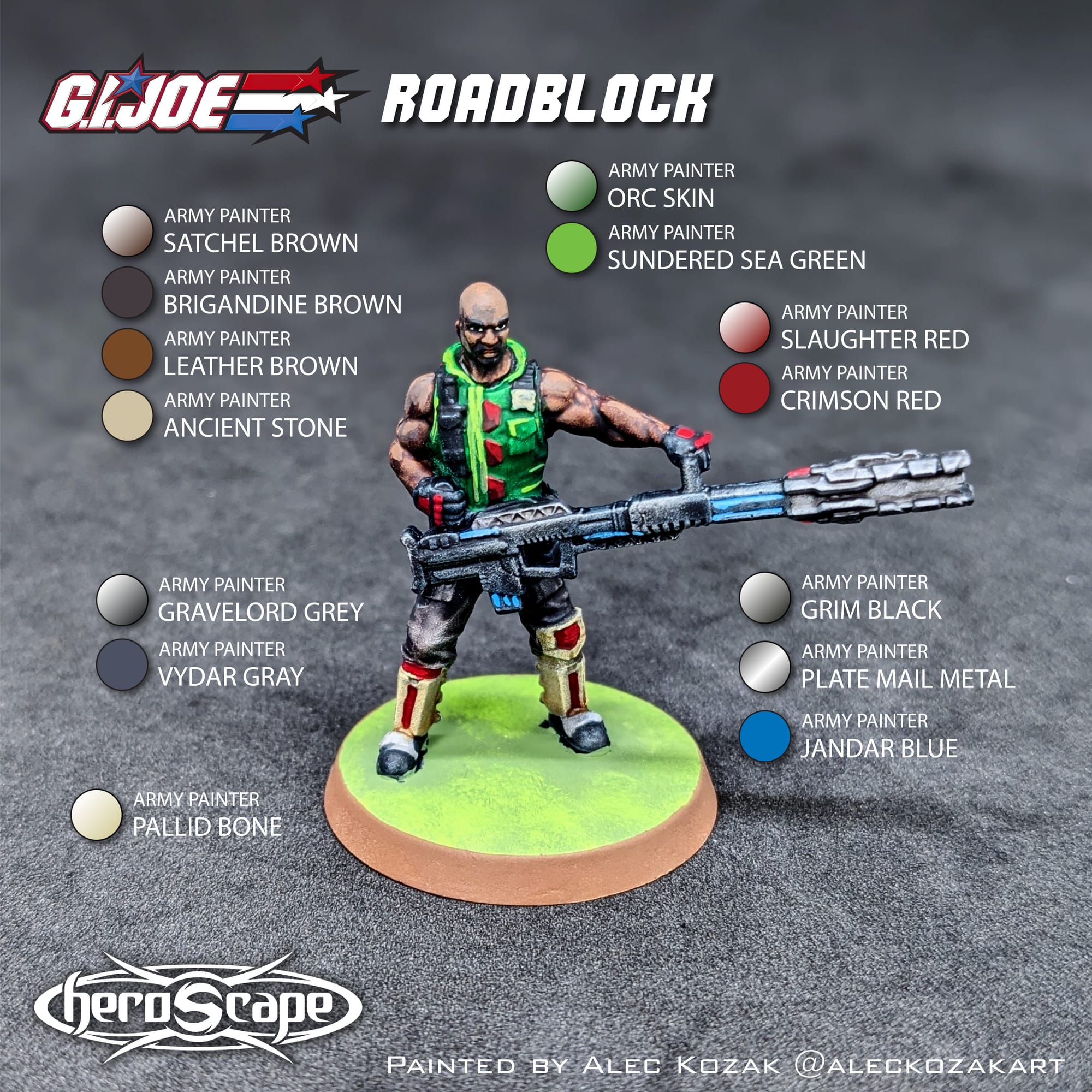 Heroscape G.I. JOE Rumble at the Rift Roadblock Painted by Alec Kozak