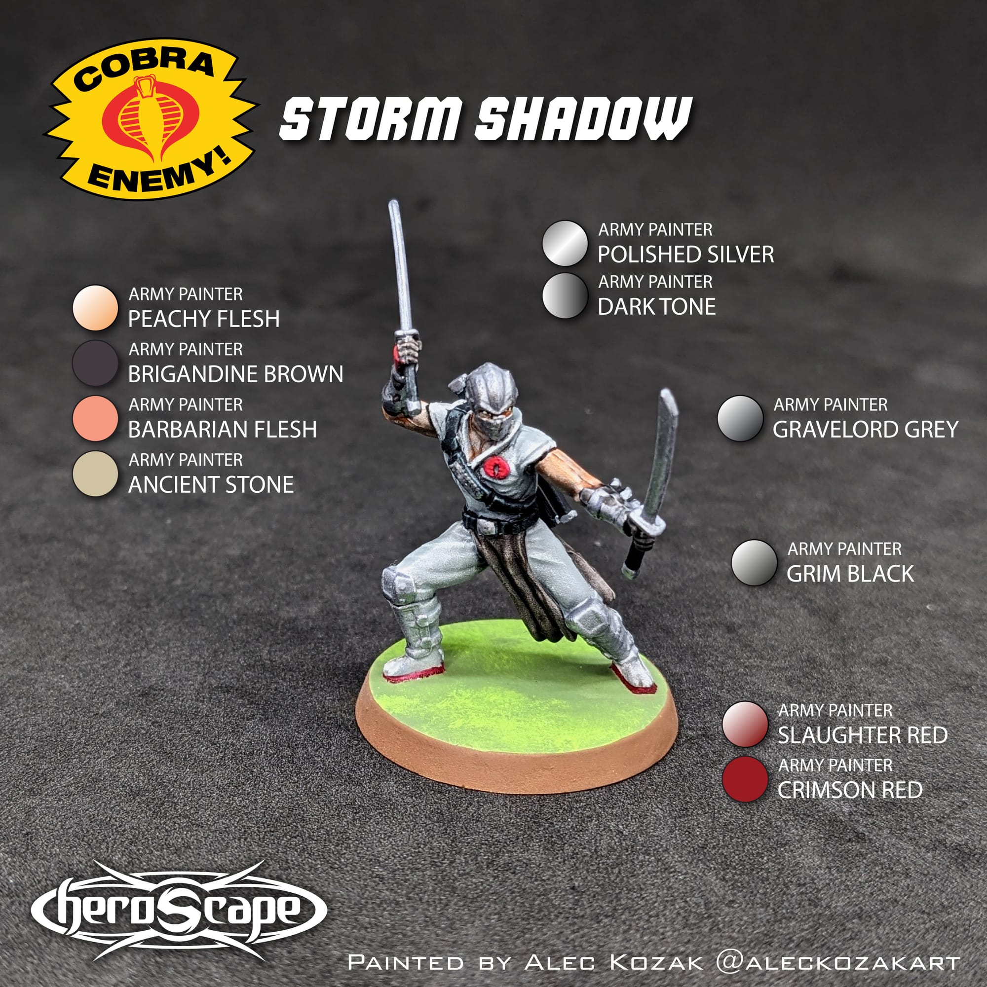 Heroscape G.I. JOE Rumble at the Rift Storm Shadow Painted by Alec Kozak