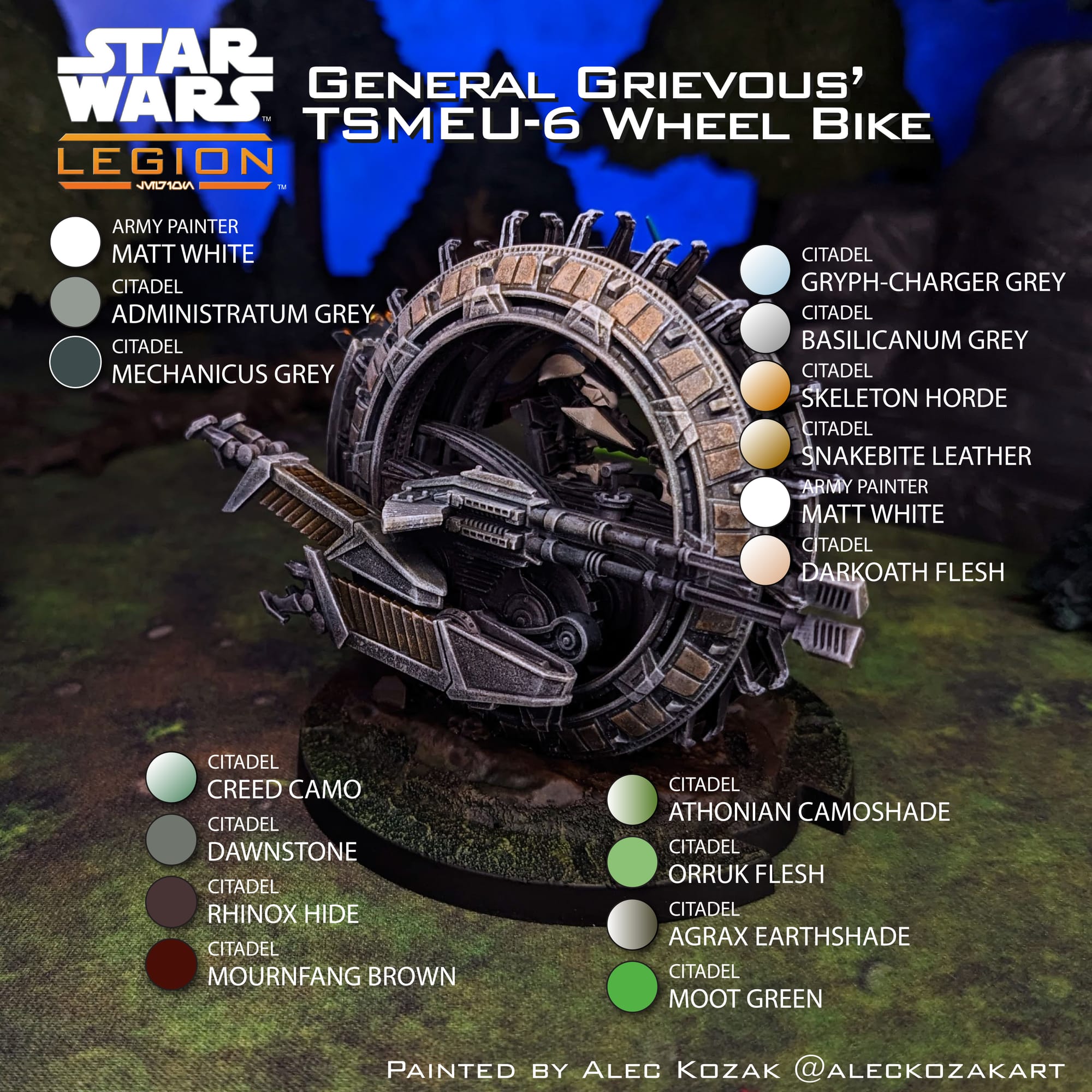 General Grievous’ TSMEU-6 Wheel Bike painted by Alec Kozak Side