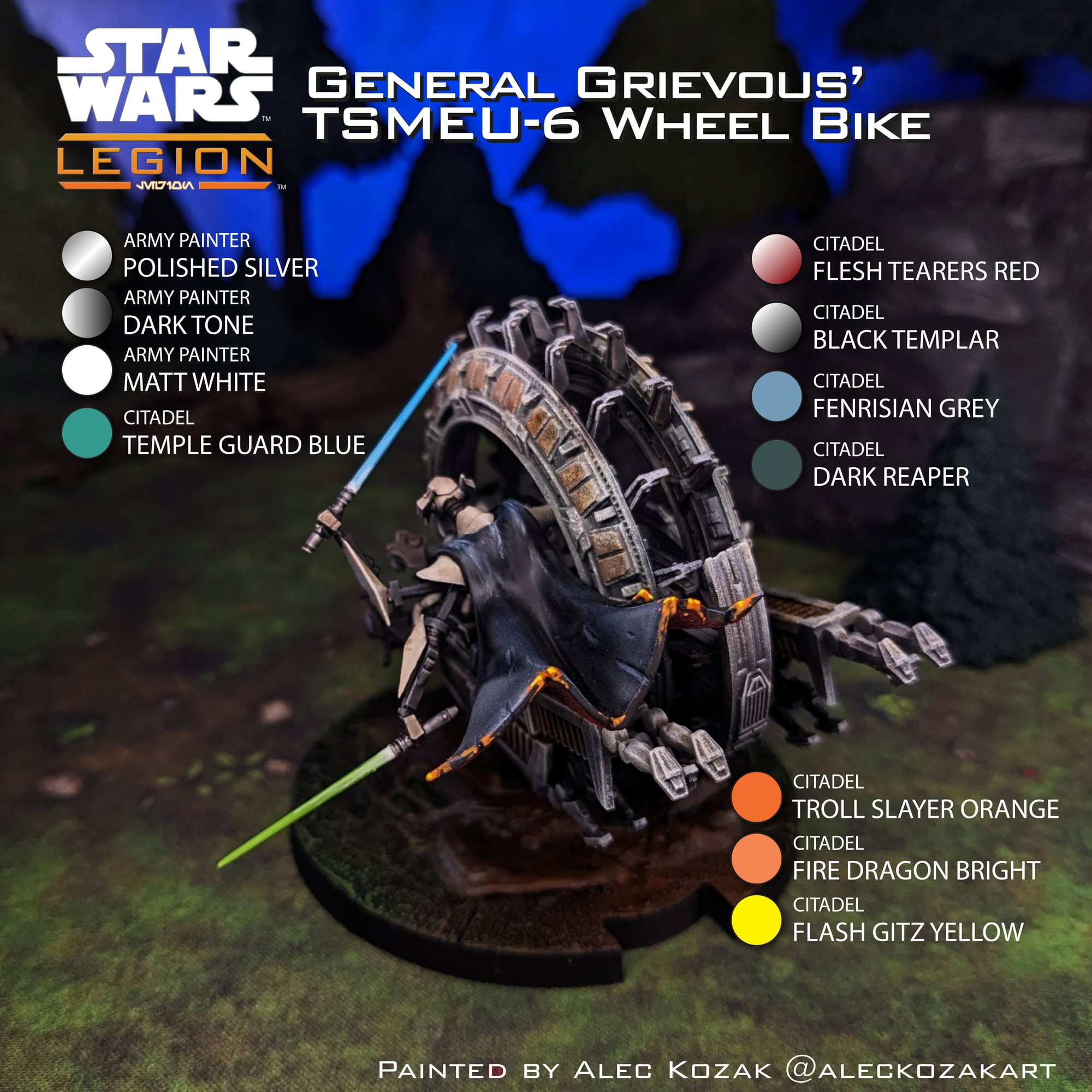 General Grievous’ TSMEU-6 Wheel Bike painted by Alec Kozak Back