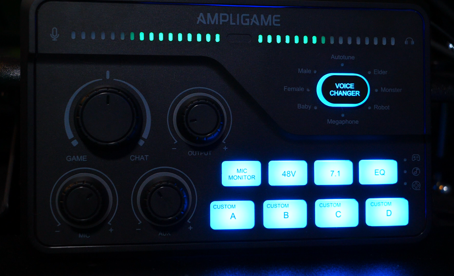 Built-in voice changers, equalization, and custom buttons are a some nice added features