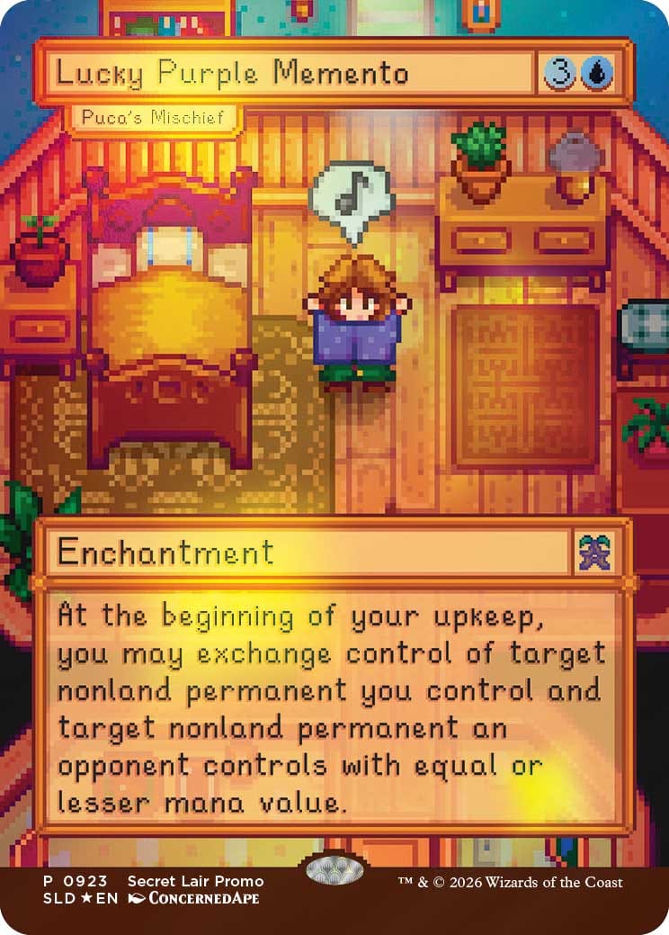 Lucky Purple Memento Magic: The Gathering Card