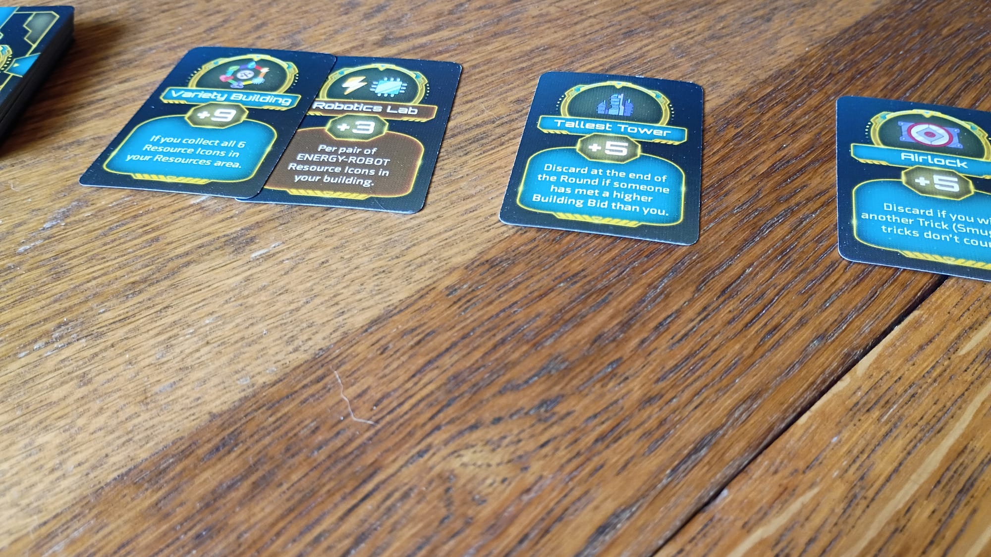 A smattering of the extra-scoring bonus cards