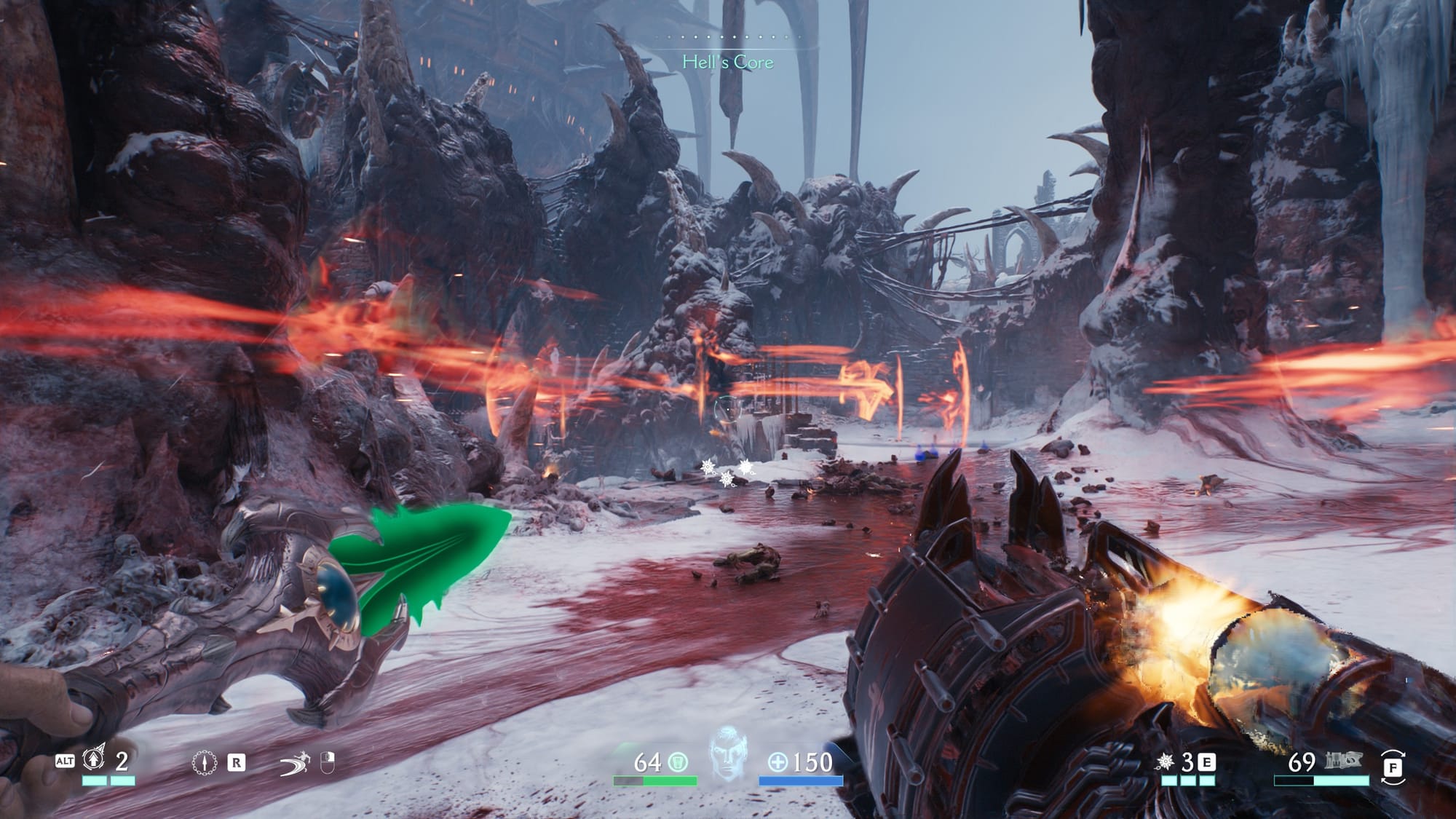 Fighting one of the teleporting demons